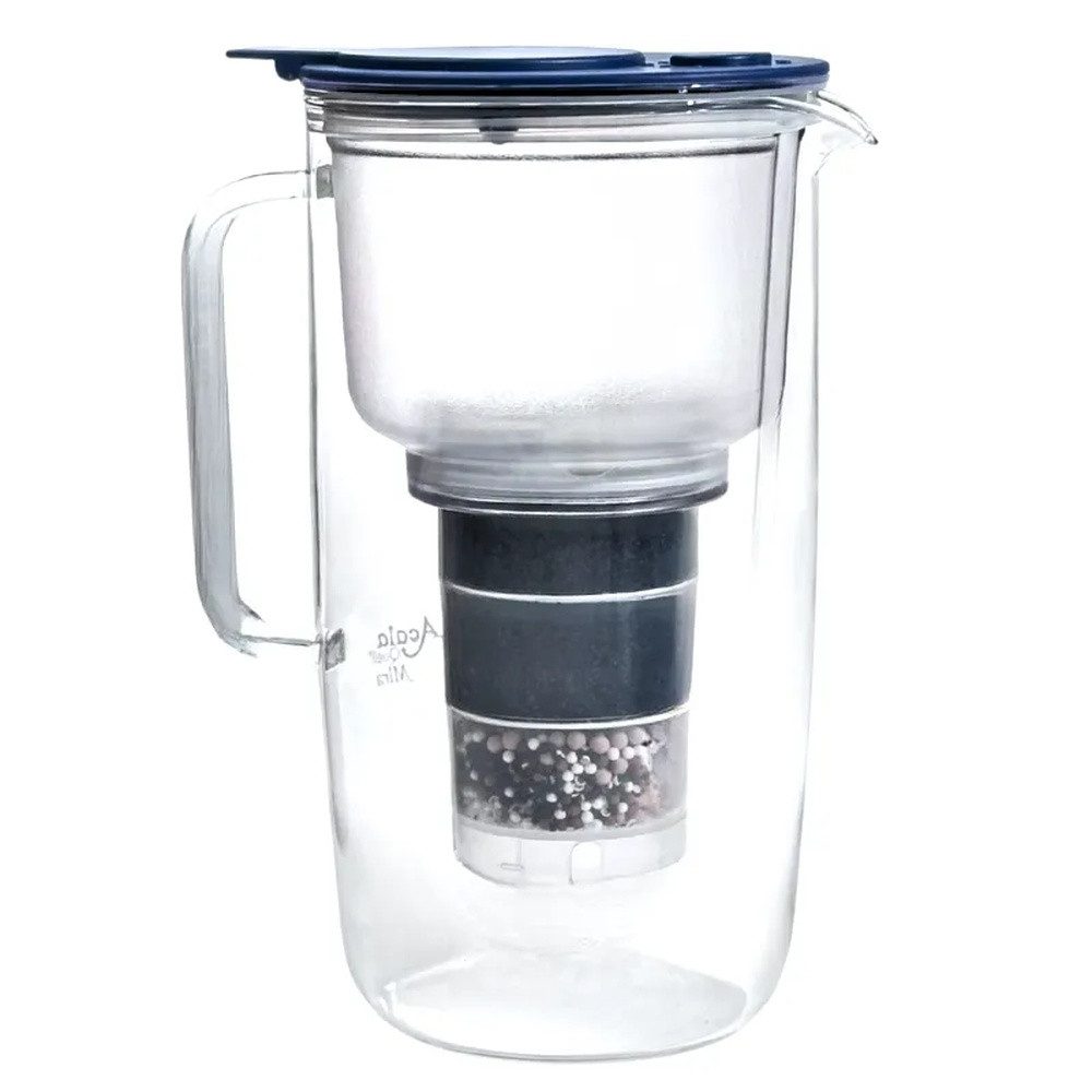 AcalaQuell Wasserfilter Kannenfilter Mira, inkl. 1x Mikroschwamm und 1x Filterkartusche