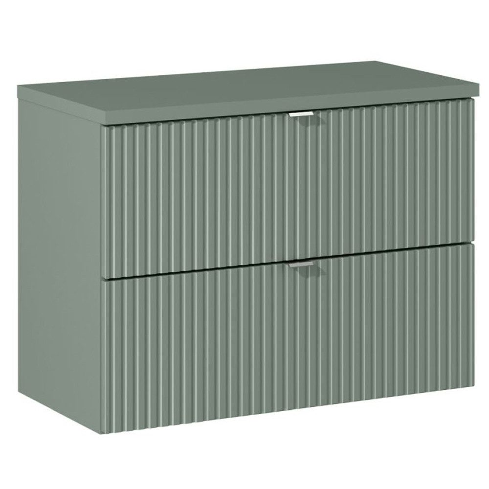 Lomadox Waschbeckenschrank NEWPORT-56-GREEN Waschtischunterschrank, 80cm, Schilfgrün, geringe Tiefe