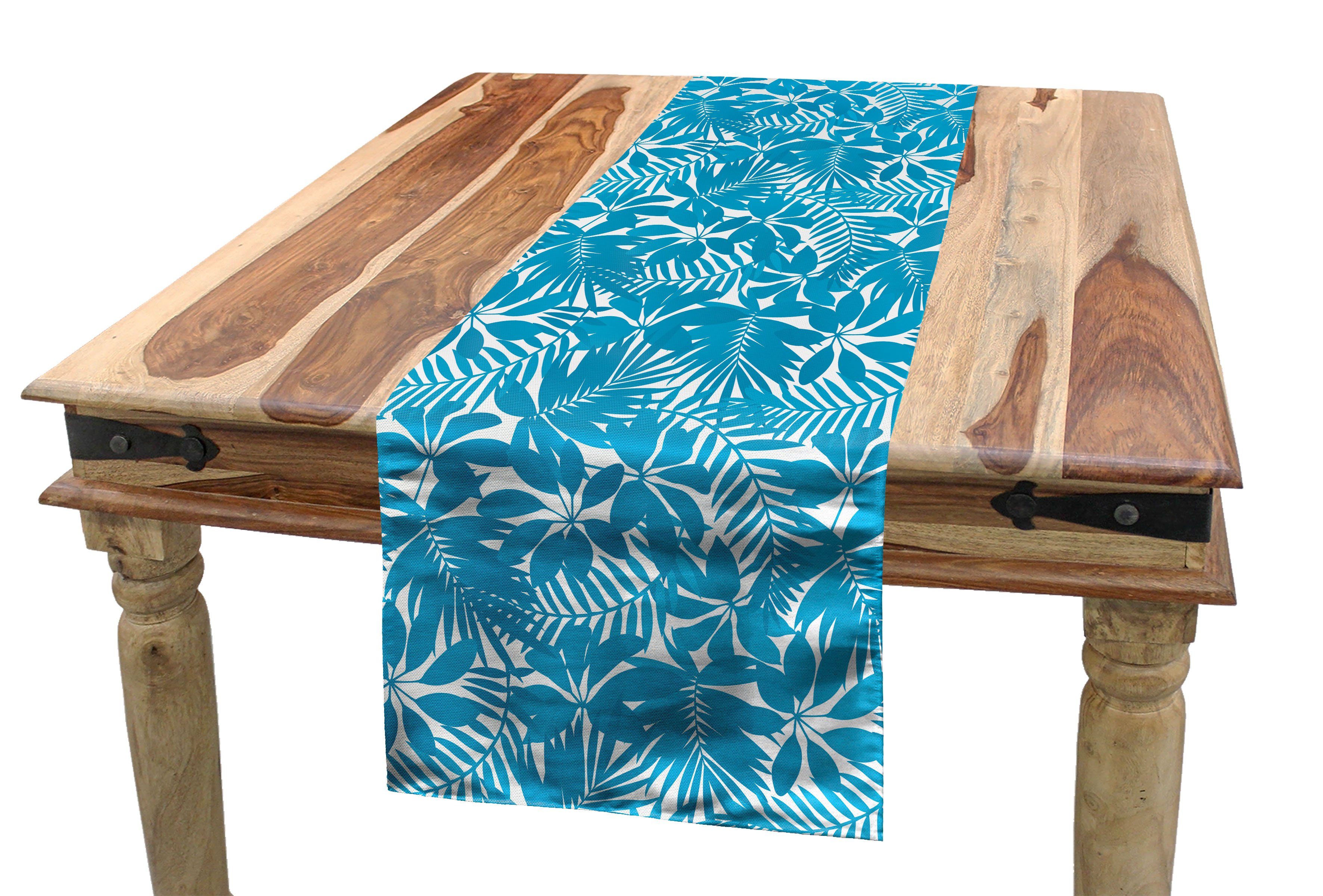 Abakuhaus Tischläufer Esszimmer Küche Tischläufer, Wasser Rechteckiger Laub Hawaii-Bäume Dekorativer