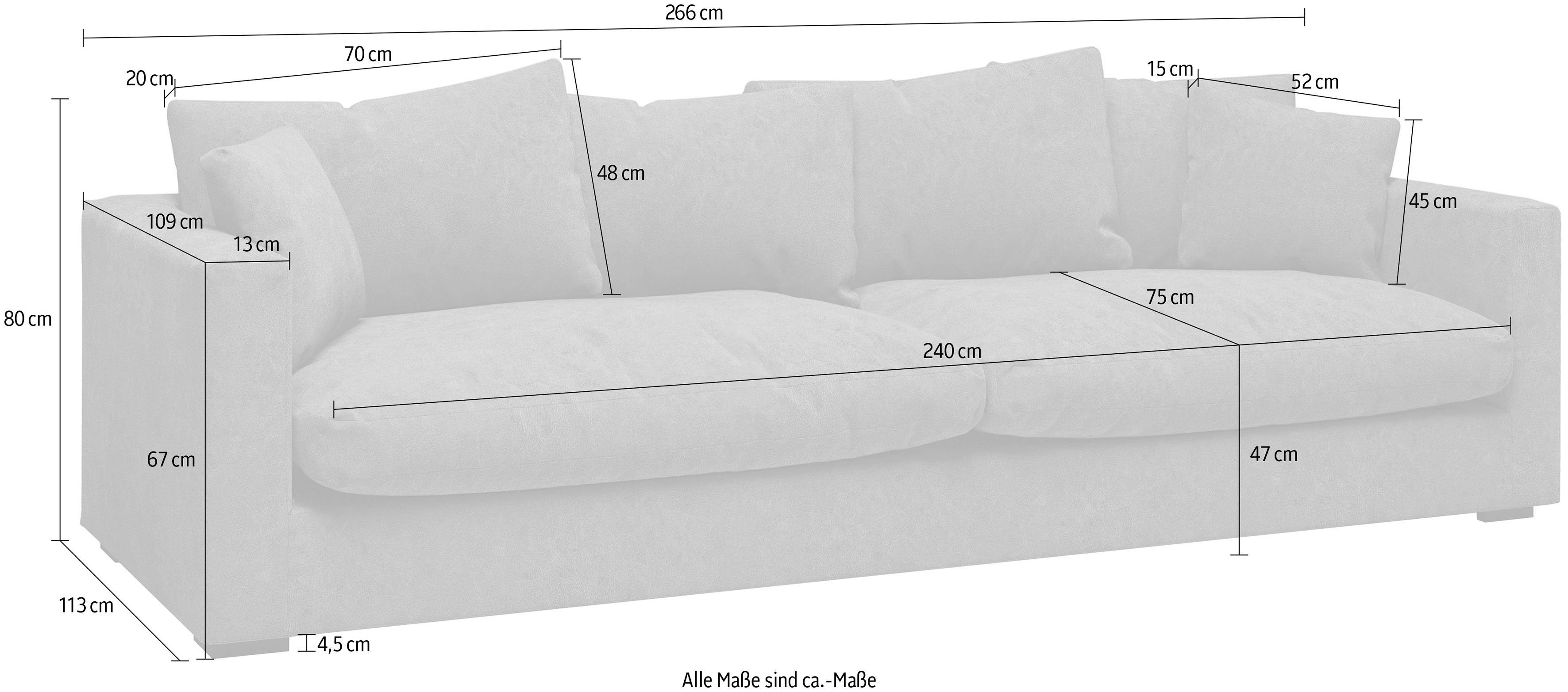 Home affaire Big-Sofa Coray, extra weich und kuschelig, Füllung mit Federn und Daunen