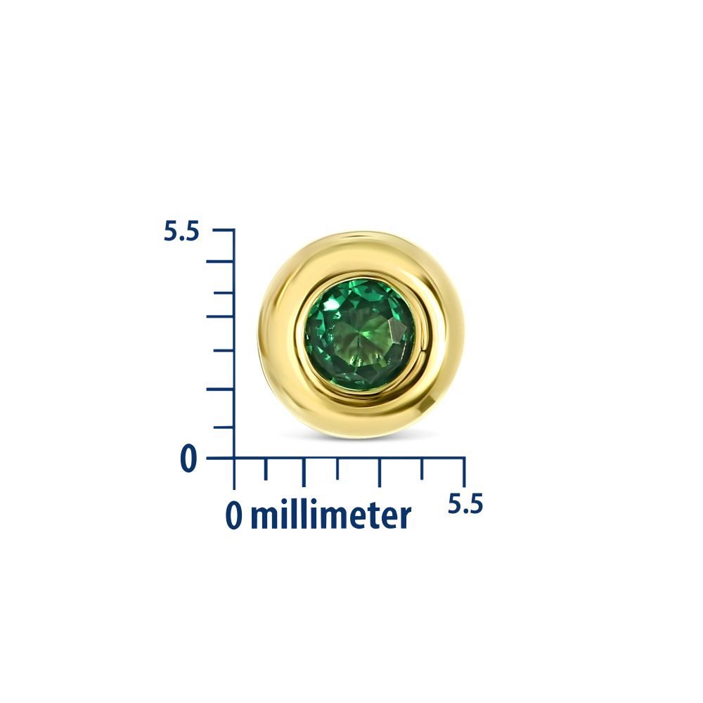 Miore Paar Ohrstecker MA9136E - aus 9 Karat 375 Gelbgold - mit Smaragden 0,20 Karat, Damenohrringe mit 5,5 mm Durchmesser