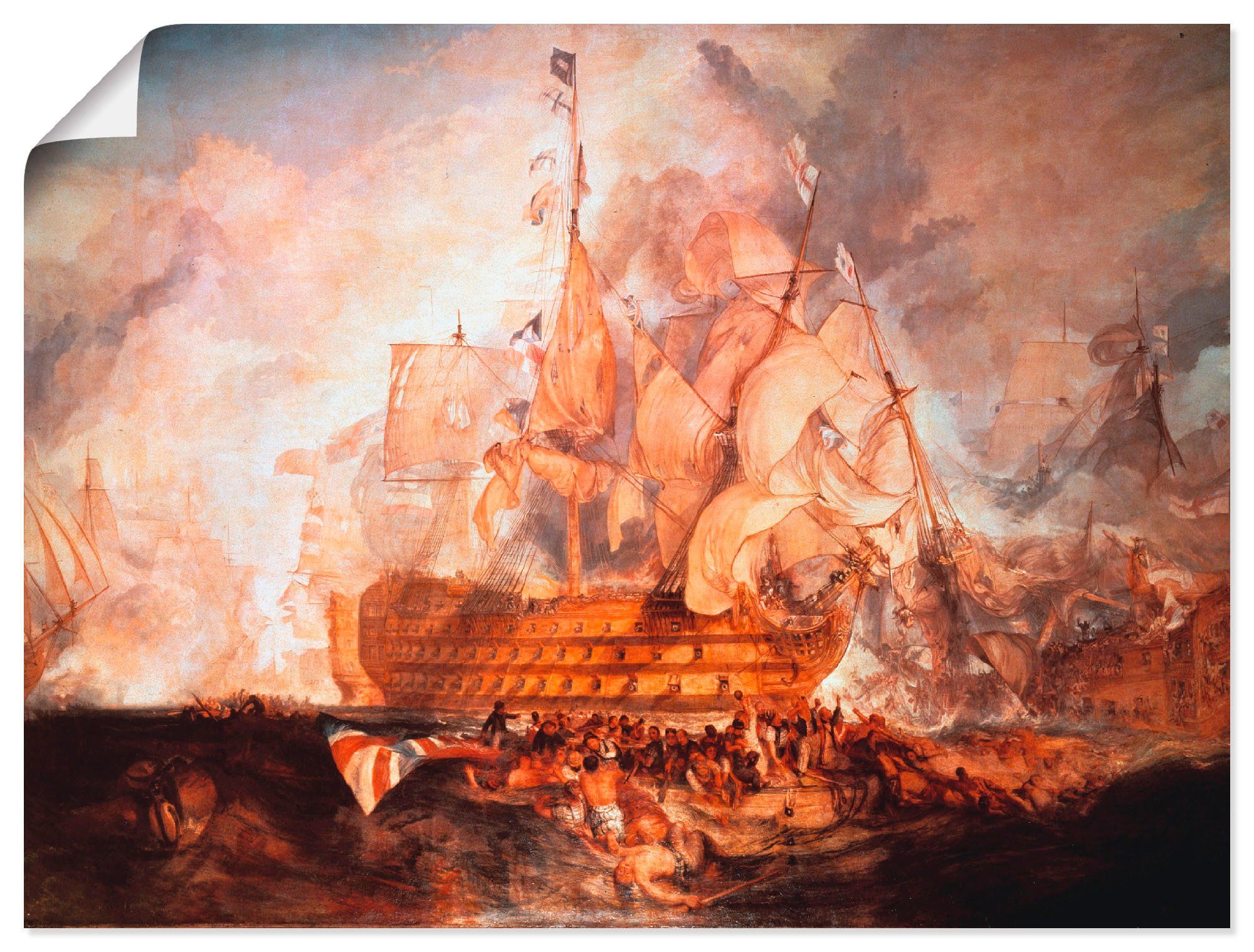 Größen Boote Poster als Wandaufkleber Leinwandbild, bei St), Trafalgar, (1 Schiffe in Schlacht versch. Artland & oder Wandbild