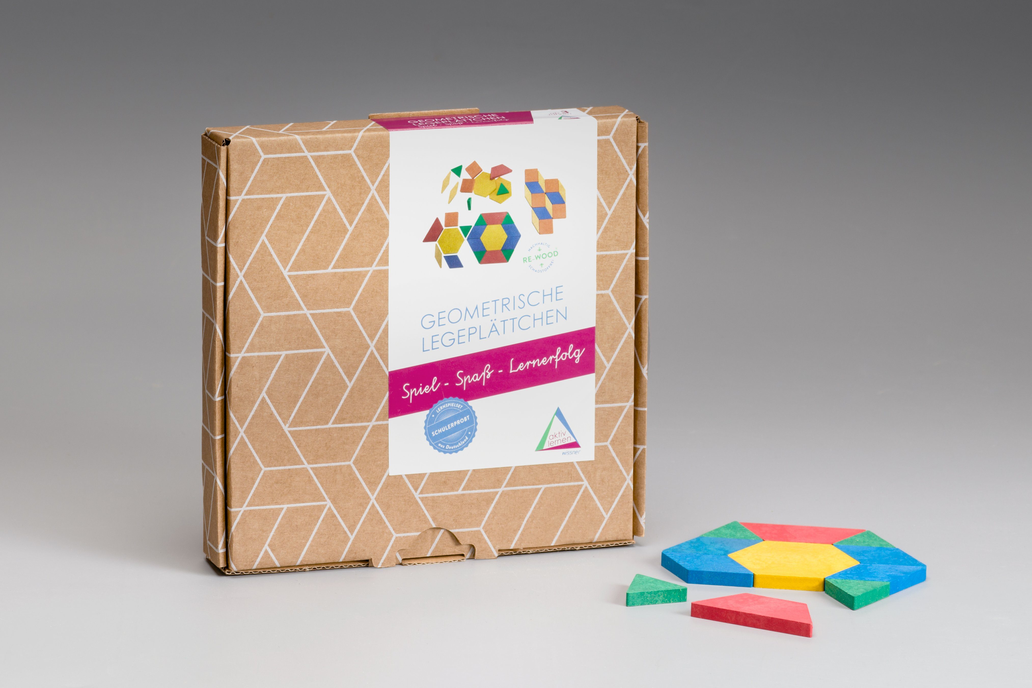  Pattern RE-Wood® Muster Blocks aktiv Teile), lernen Lernspielzeug Geometrische Mandala (40-St), Legeplättchen (40 Wissner®