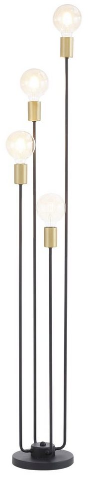Leonique Stehlampe Jarla, ohne Leuchtmittel, Stehleuchte mit  goldfarbenen/schwarzen Fassungen, Höhe 137 cm