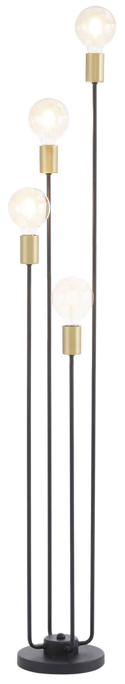 Leonique Stehlampe »Jarla«, ohne Leuchtmittel, Stehleuchte mit goldfarbenen Fassungen, Höhe 137 cm
