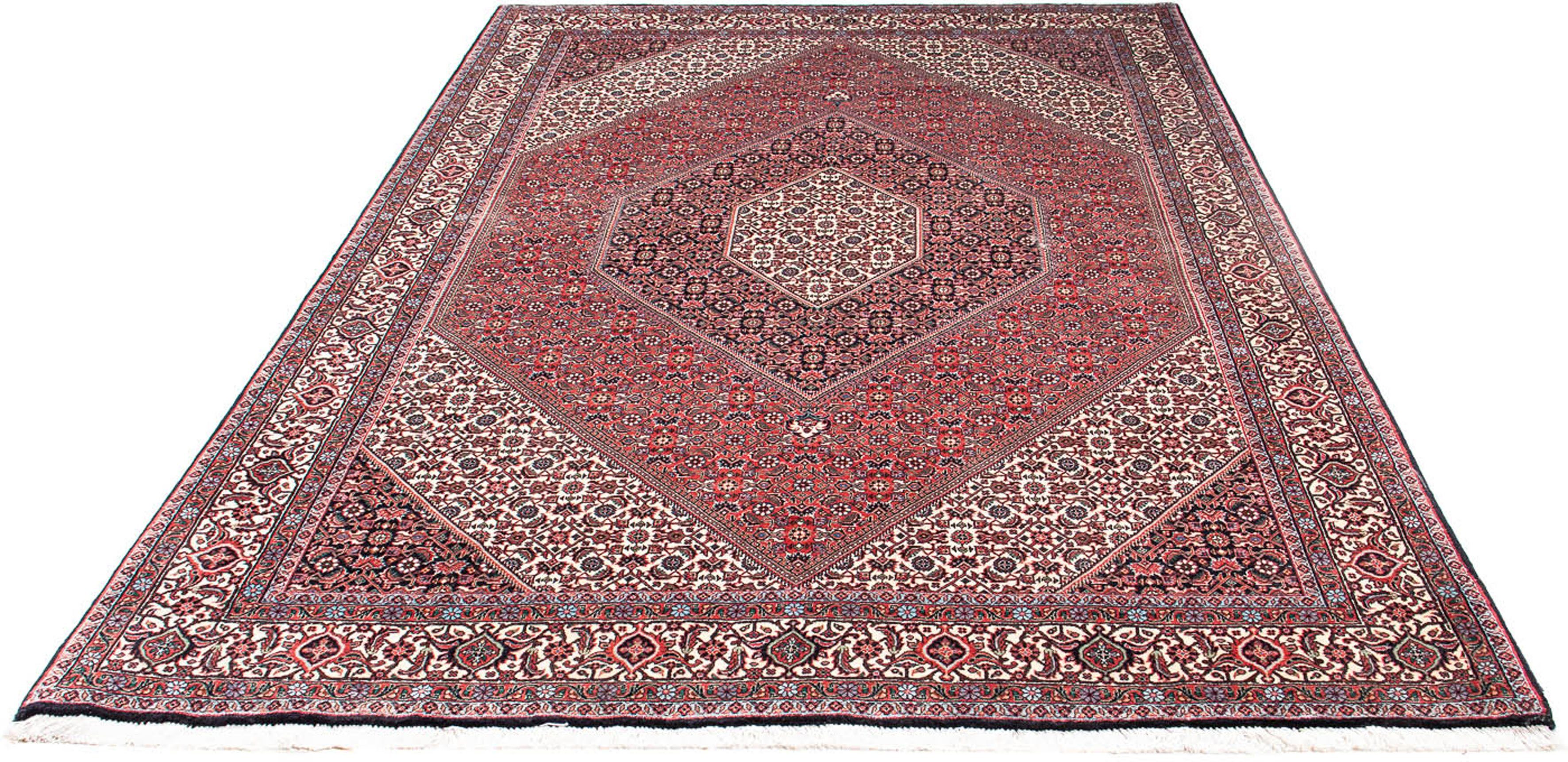 Orientteppich Perser - Bidjar - 253 x 174 cm - hellrot, morgenland, rechteckig, Höhe: 15 mm, Wohnzimmer, Handgeknüpft, Einzelstück mit Zertifikat