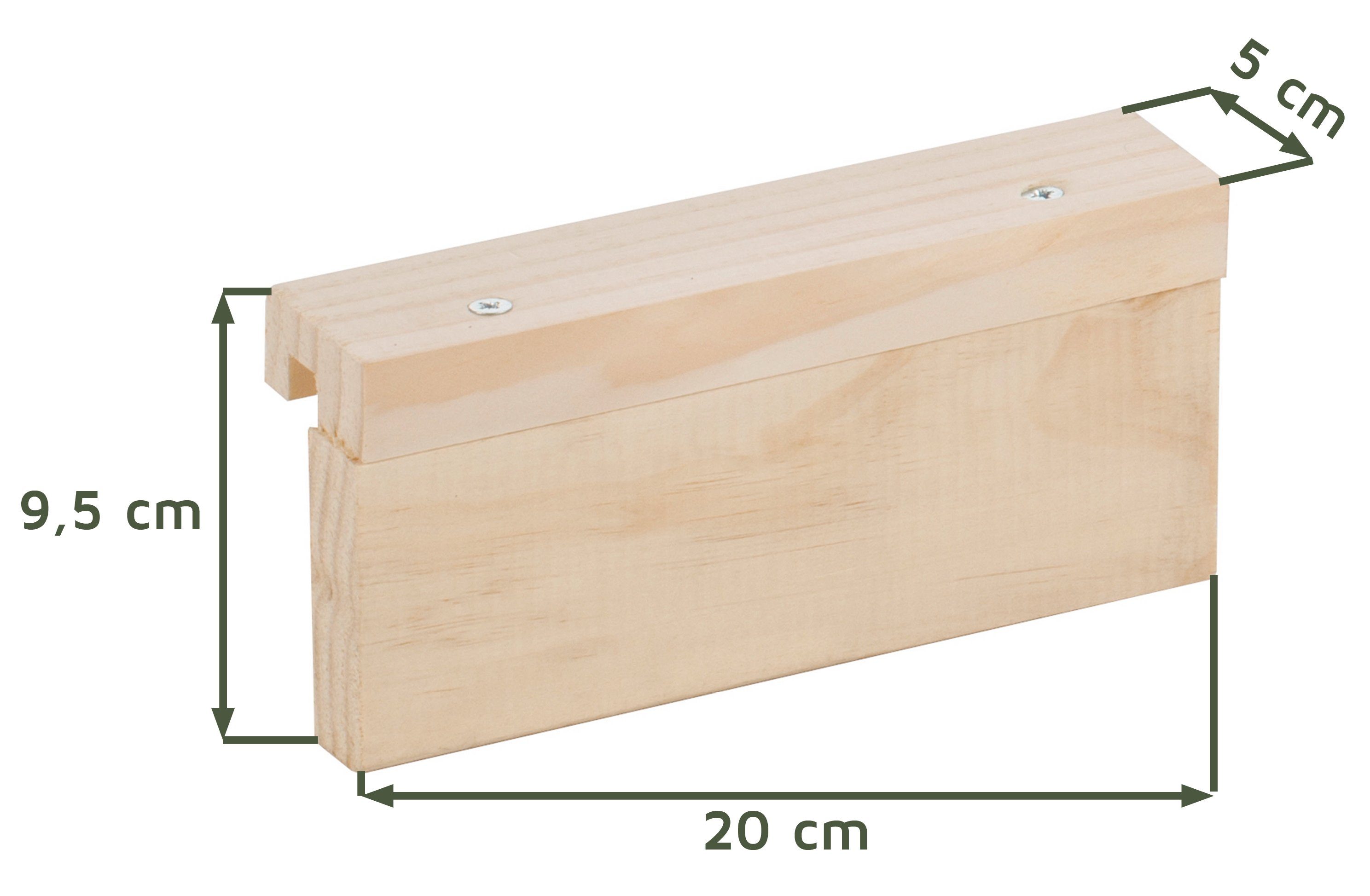 Kit Regalsystem Line Astigarraga Wandregal Adapter Wandregal Vollholz, 20x9,5 - Tetris cm, Modulares