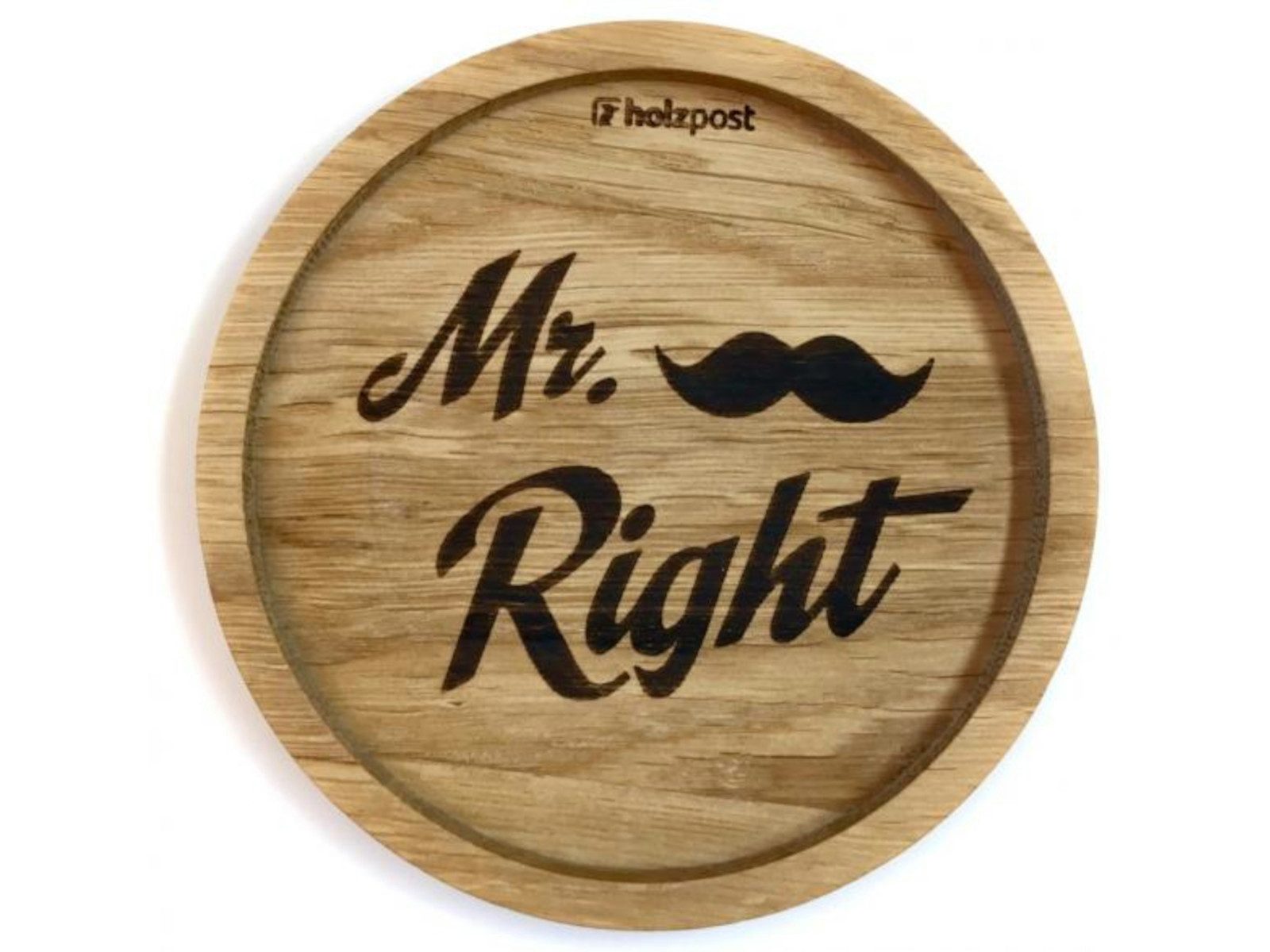 holzpost GmbH Platzset Подставки Mr Right Eiche 11,2cm