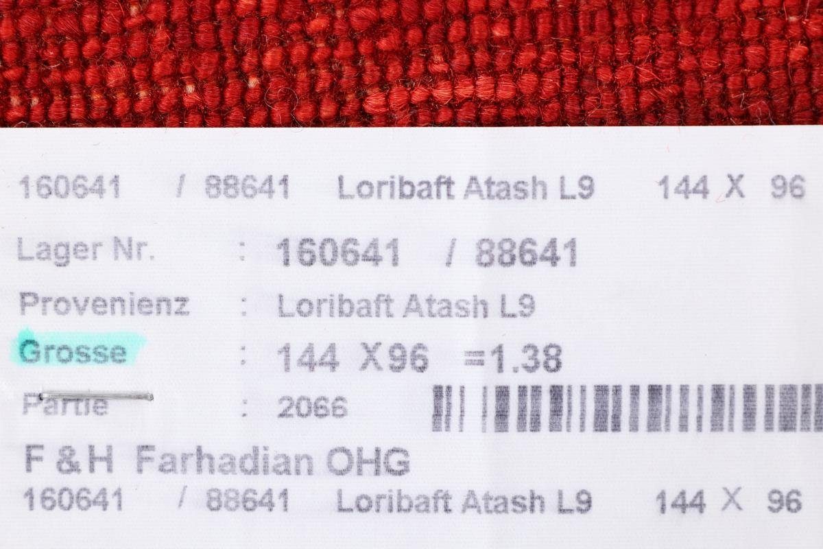 Atash mm rechteckig, Handgeknüpfter Perser Orientteppich Loribaft Gabbeh Trading, 12 Höhe: Moderner, 95x145 Nain