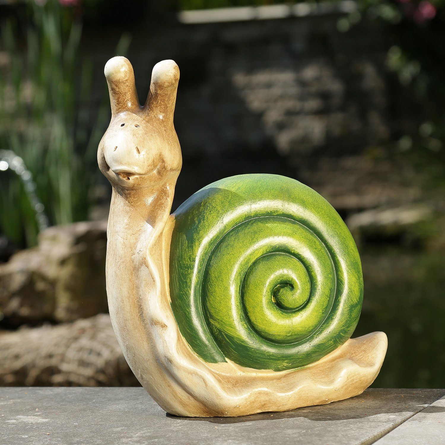 MARELIDA Gartenfigur Gartenfigur Schnecke Speedy Dekofigur Tierfigur für Garten H:33cm grün, (1 St)