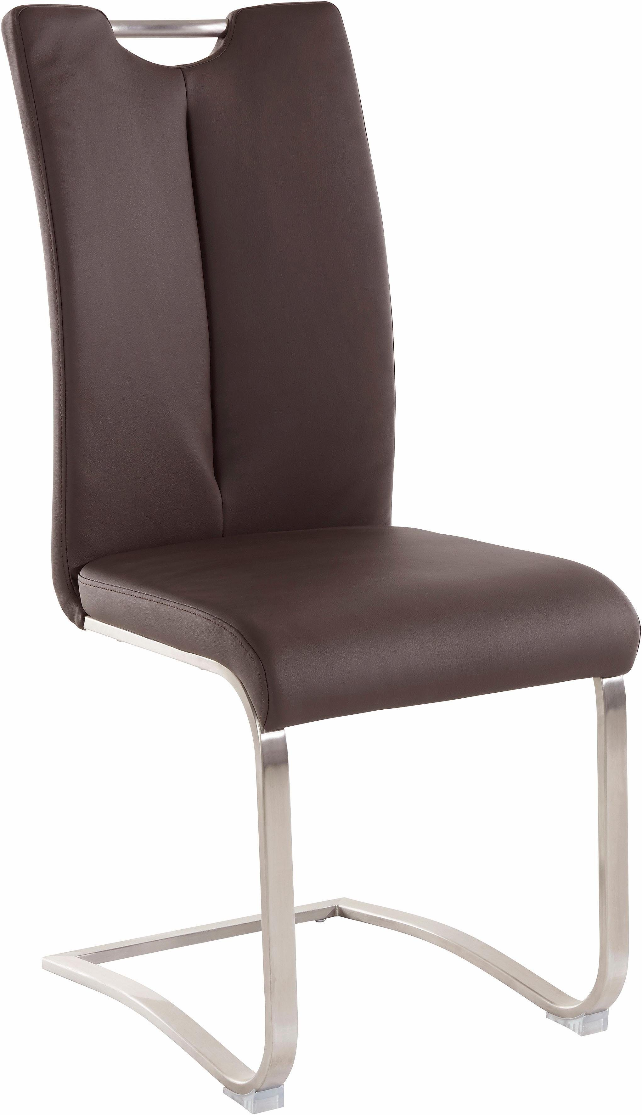 MCA furniture Freischwinger Artos (Set, 2 St), Stuhl bis 140 Kg belastbar braun/Edelstahl | braun