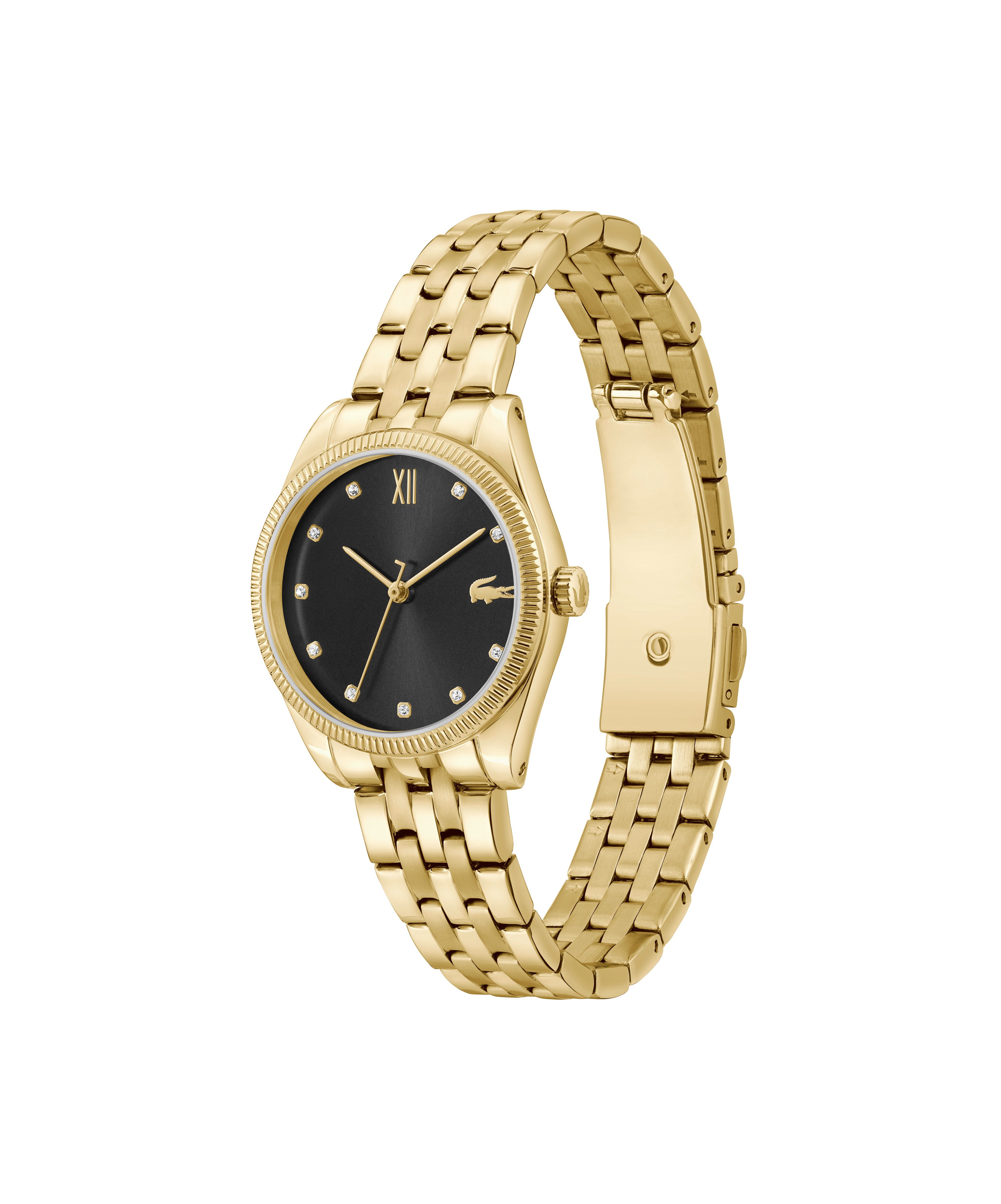 Lacoste Quarzuhr LACOSTE PARISIENNE 2001521, Armbanduhr, Damenuhr, Edelstahlarmband, analog, Glaskristalle