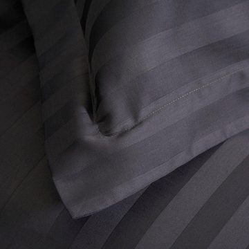 Bettwäsche Streifsatin in Gr. 135x200, 155x220 oder 200x200 cm, damai, Mako-Satin, 2 teilig, elegante Bettwäsche aus Baumwolle, Bettwäsche mit Reißverschluss