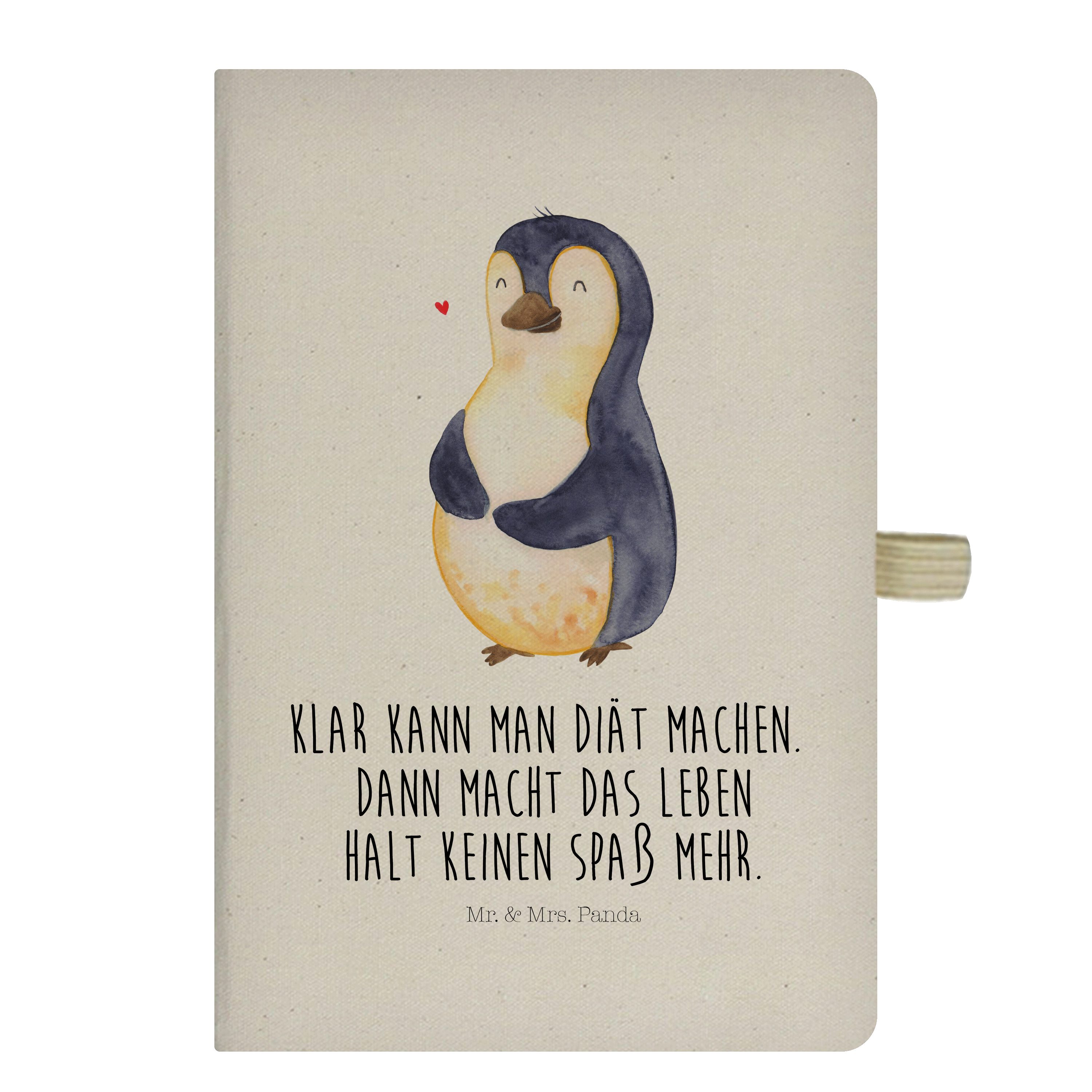 Mr. & Mrs. Panda Notizbuch Pinguin Diät - Transparent - Geschenk, Notizheft, Tagebuch, glücklich Mr. & Mrs. Panda