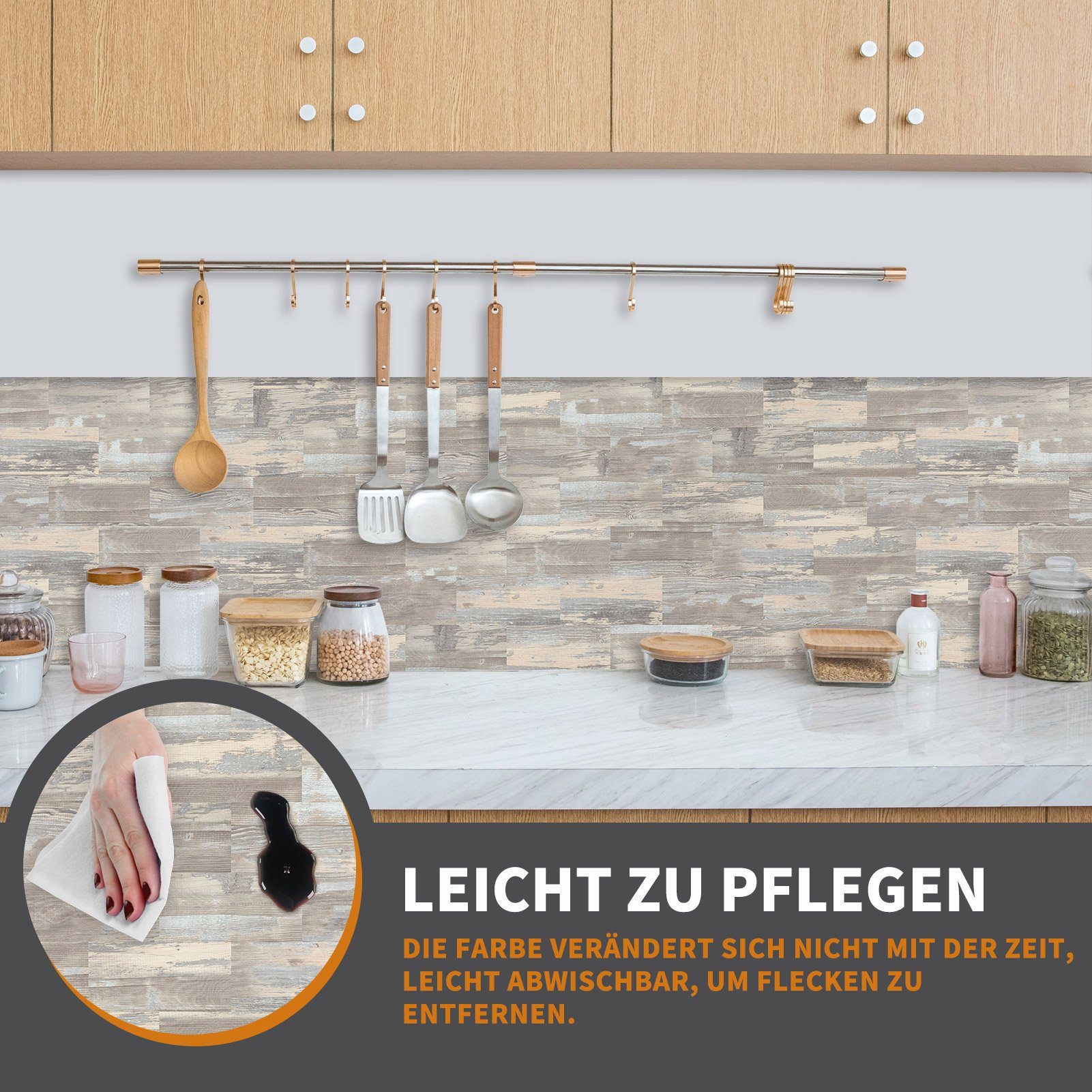 UISEBRT Fliesenaufkleber Küche Fliesen Nivelliersystem PVC Typ 10St. B