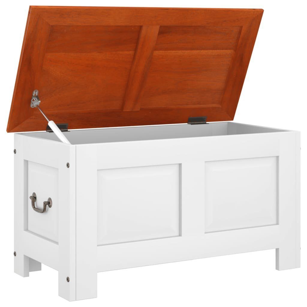 vidaXL Truhe 70 x 35 x 37 cm Truhe Aufbewahrungstruhe Holztruhe mit Deckel WeißBrau