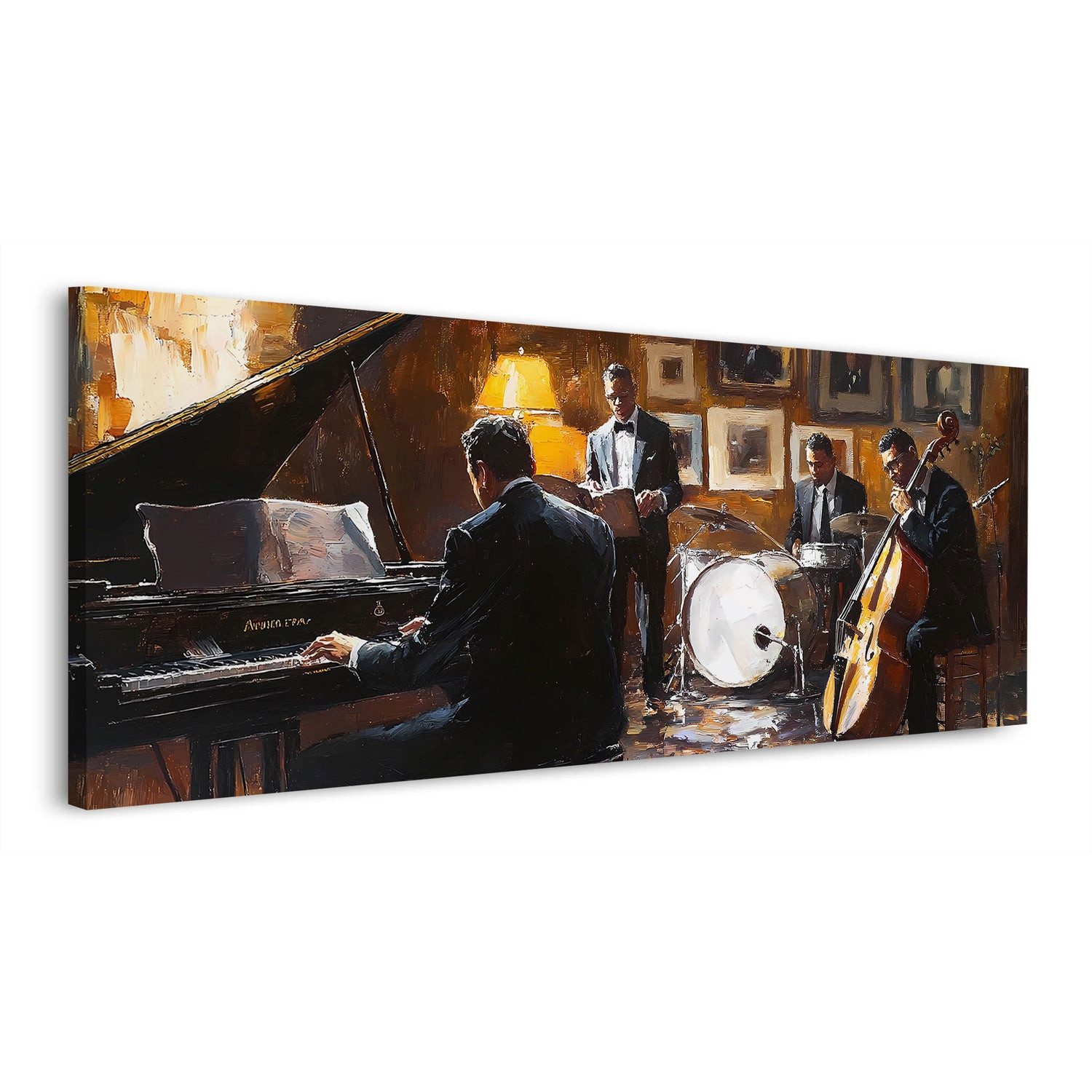 Artedinoi Leinwandbild Abstrakt Jazz Musik Klavier Schlagzeug Leinwandbild Wandbild Kunstdruc, Jazz-Musik, abstrakt