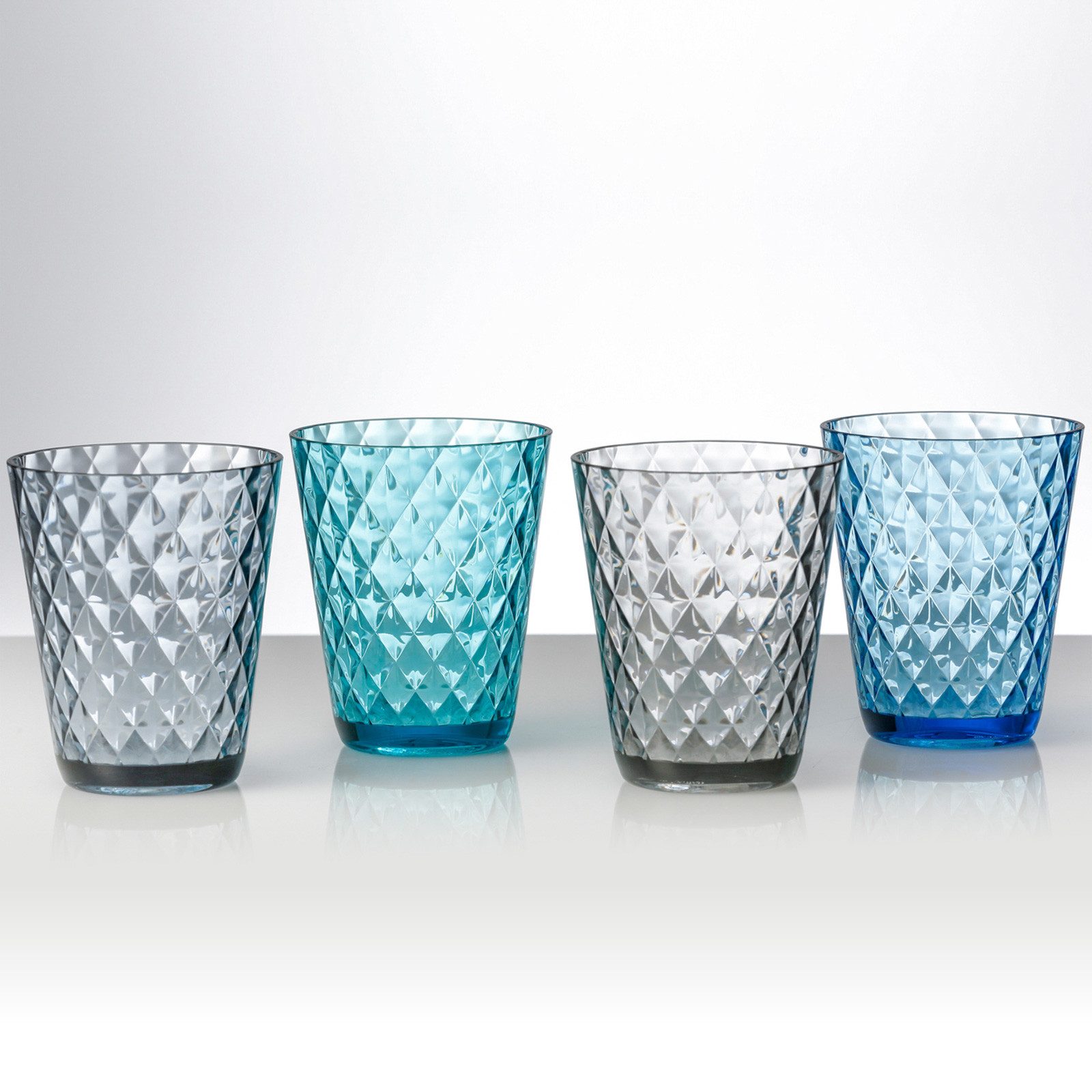 Glas Camping Glas 4er Set Trinkglas Diamond
