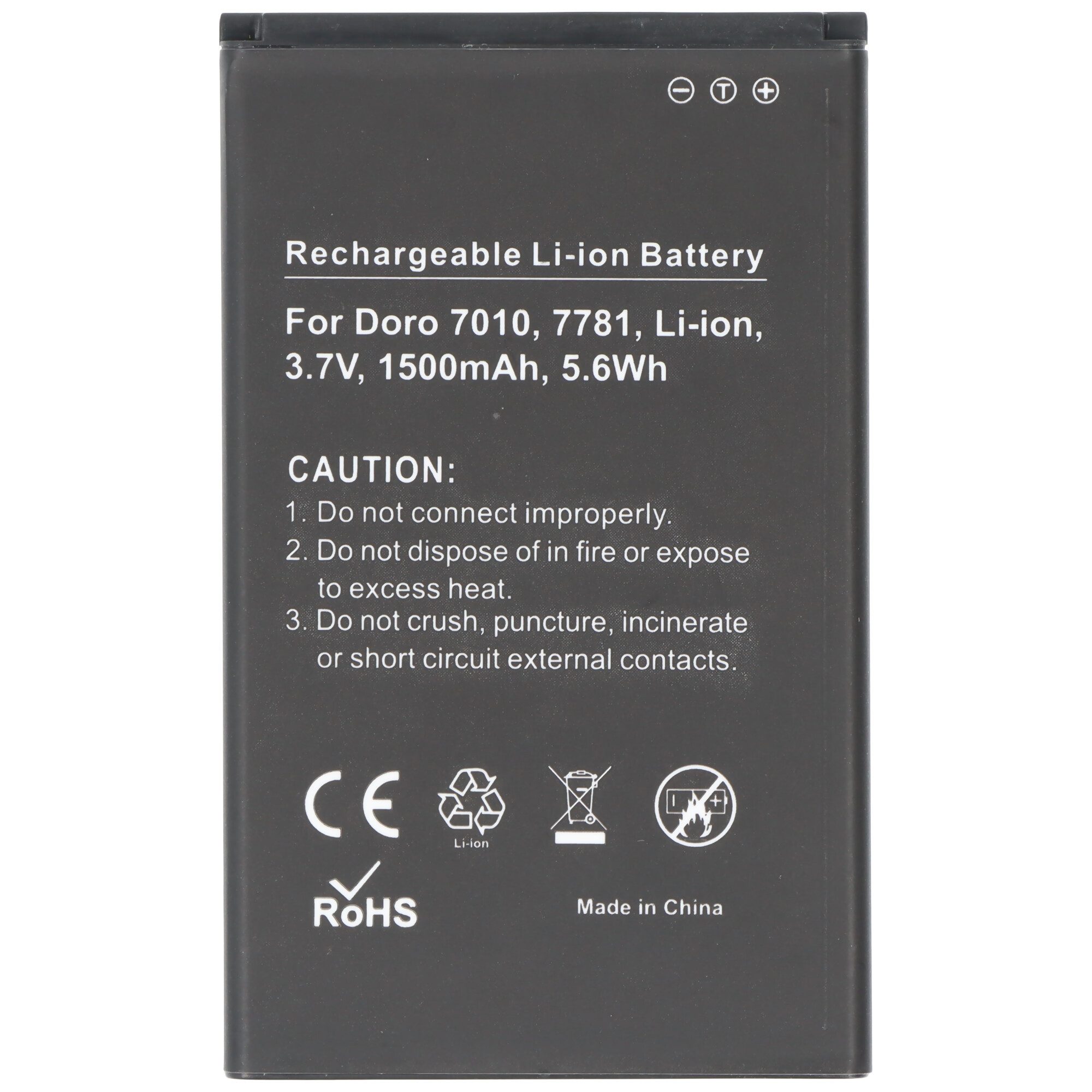 AccuCell Akku passend für Doro 7010, 7781, Li-ion, 3,7V, 1500mAh, 5,6Wh Akku 1500 mAh (3,7 V)