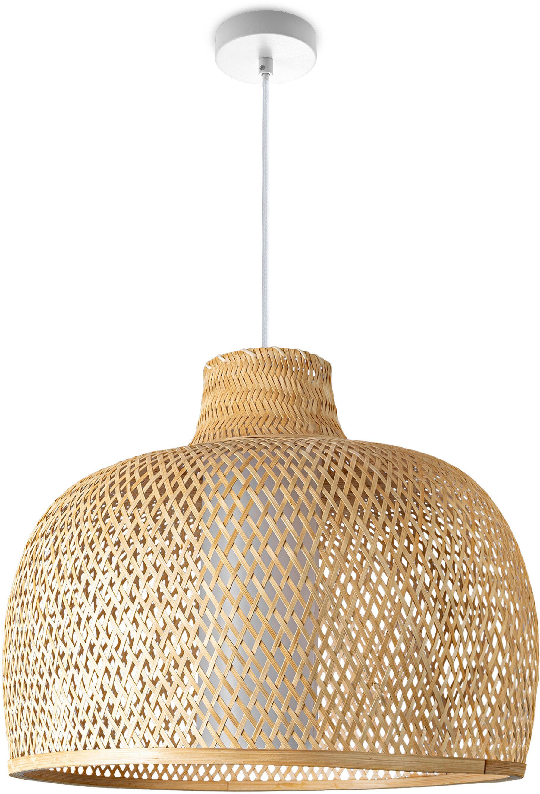 Bambus ohne E27 Korblampen Lampe Leuchtmittel, LED Home TOPU, Rustikal Paco Boho Wohnzimmer Pendelleuchte Pendellampe