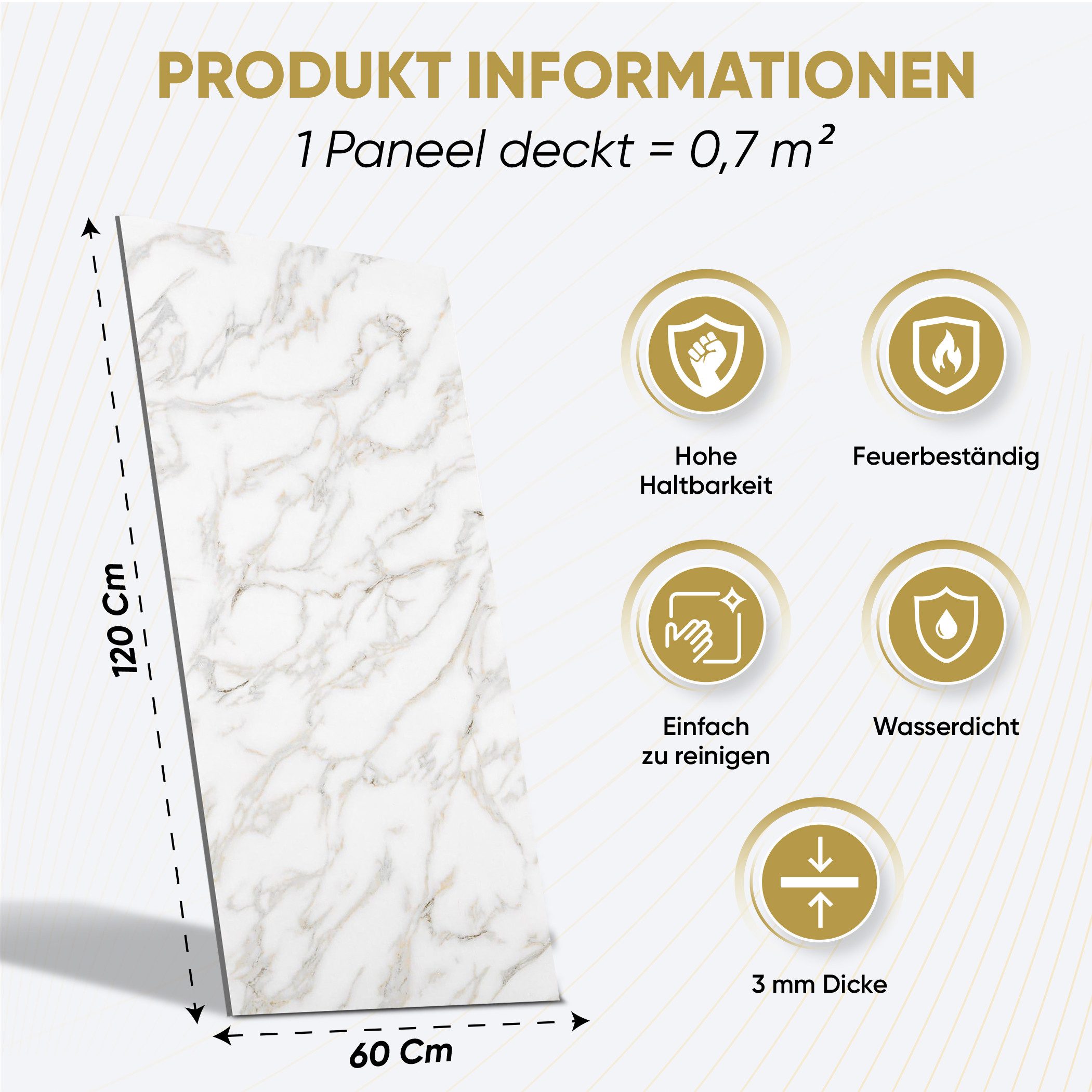 IZODEKOR 3D Wandpaneel IZODEKOR Wandverkleidung Marmoroptik 120x60cm Altern günstig online kaufen