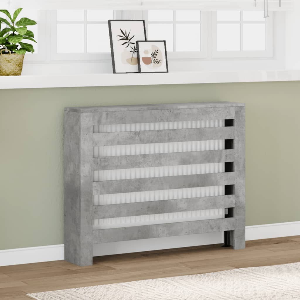 vidaXL Heizkörper Heizkörperverkleidung Betongrau 104x20x82 cm Holzwerkstoff