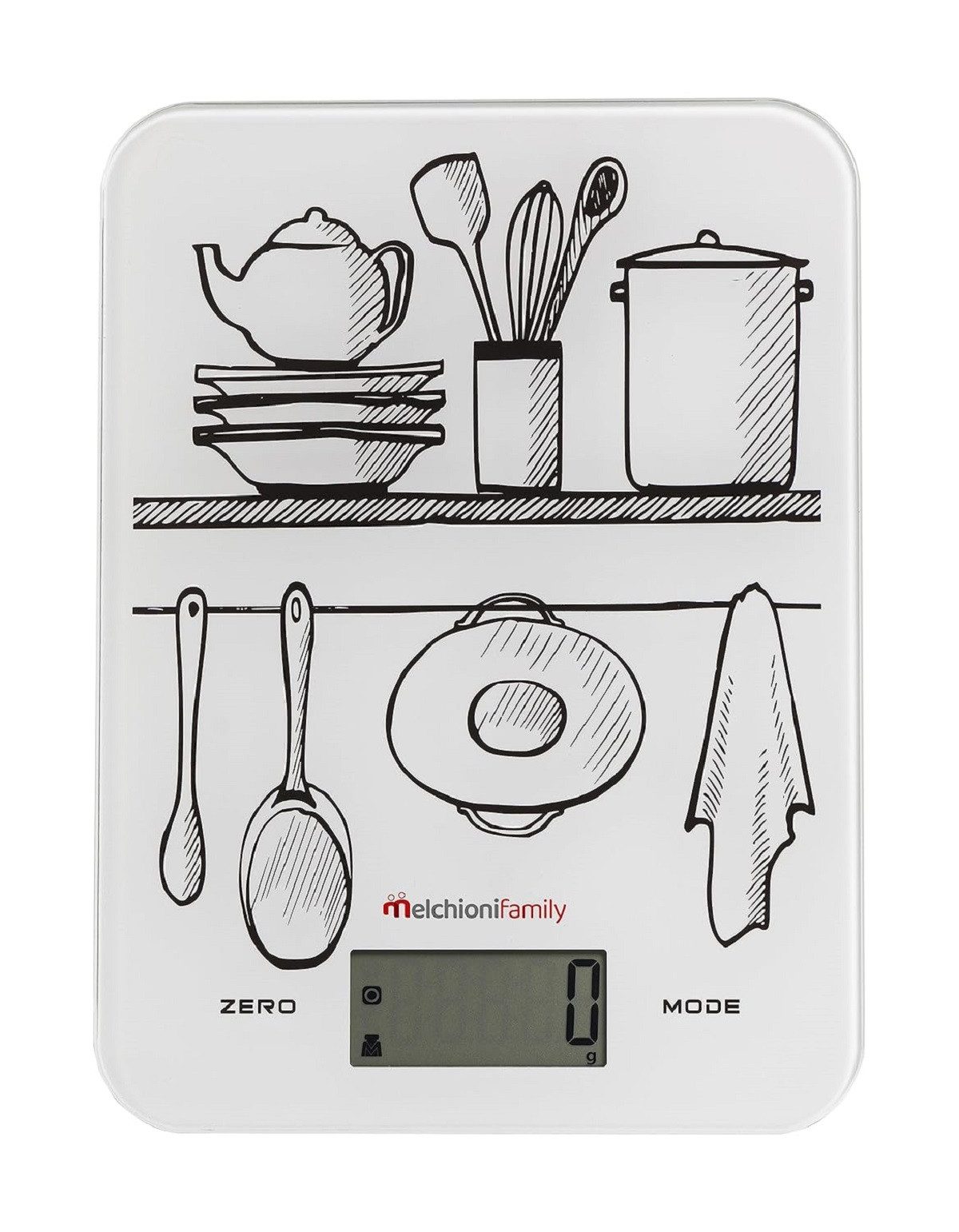Melchioni Küchenwaage Digitale Küchenwaage 8 kg Kapazität, Ultrathin Design LCD-Display – Bild 3 von 3