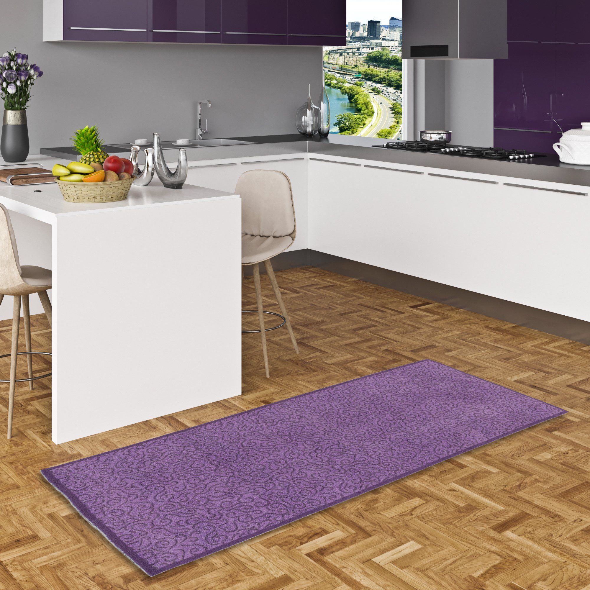 Küchenläufer Läufer Küchenläufer Teppich Superclean, Pergamon, Rechteckig, Höhe: 5 mm Purple