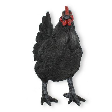 colourliving Tierfigur Gartendeko Huhn Figur Schwarz 35cm stehend Deko, handbemalt, realistische Darstellung