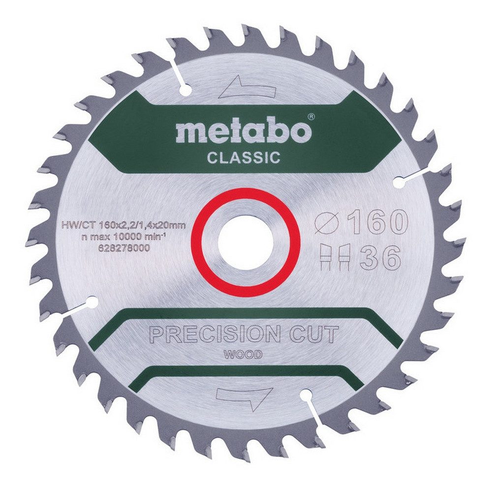 metabo Kreissägeblatt, "precision cut wood - classic", 160 x 20 mm, Zähnezahl 36