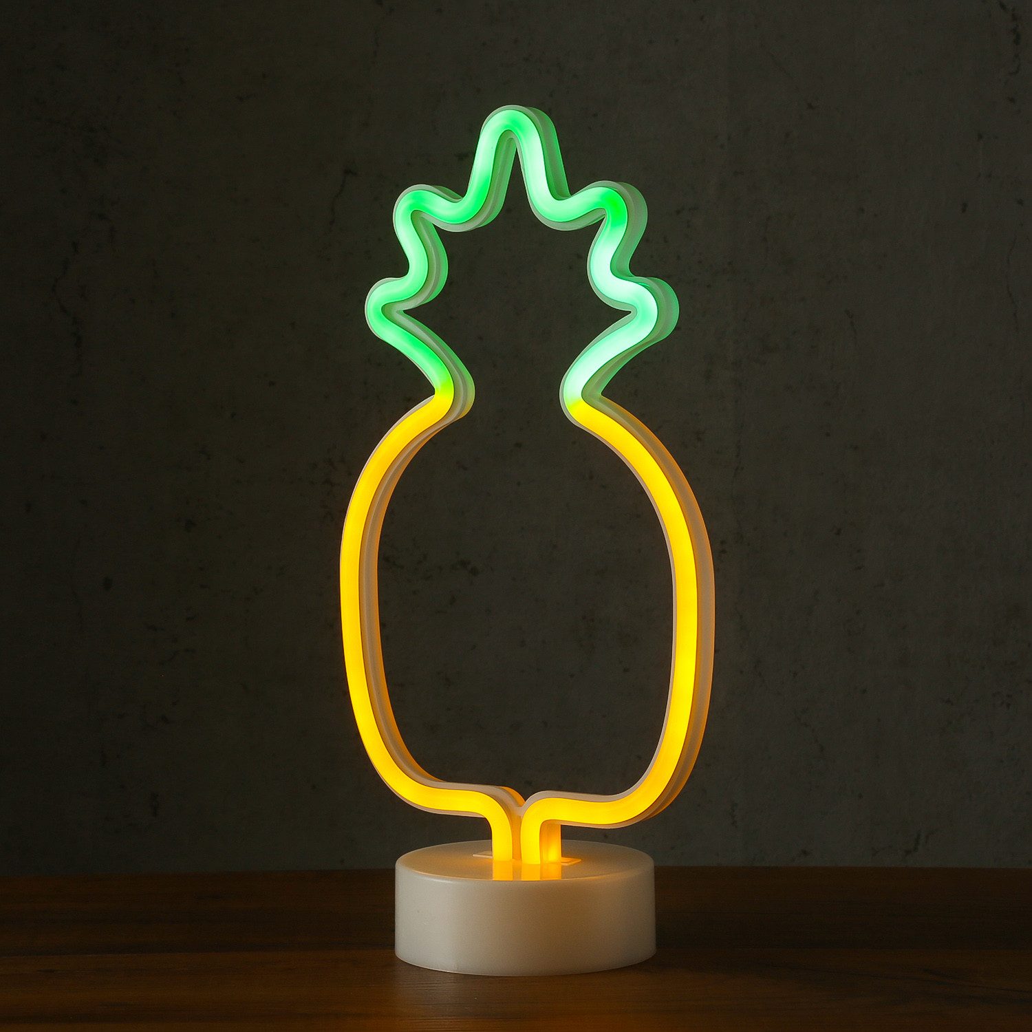 MARELIDA LED Dekoobjekt LED Neonlampe ANANAS Silhouette Dekoleuchte Batteriebetrieb stehend, gelb