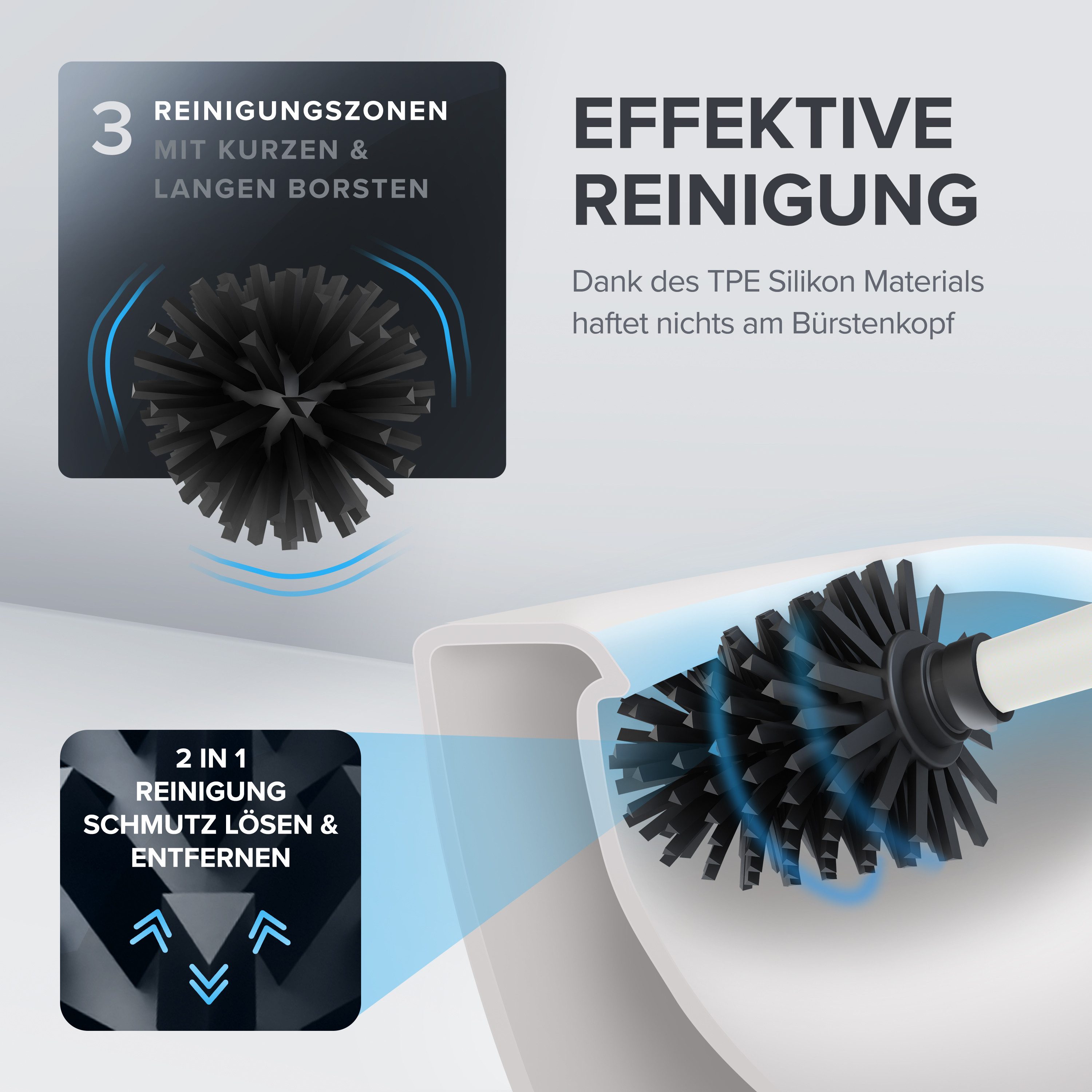 ovimar WC-Reinigungsbürste, (1-tlg), aus Edelstahl in Weiß zur
