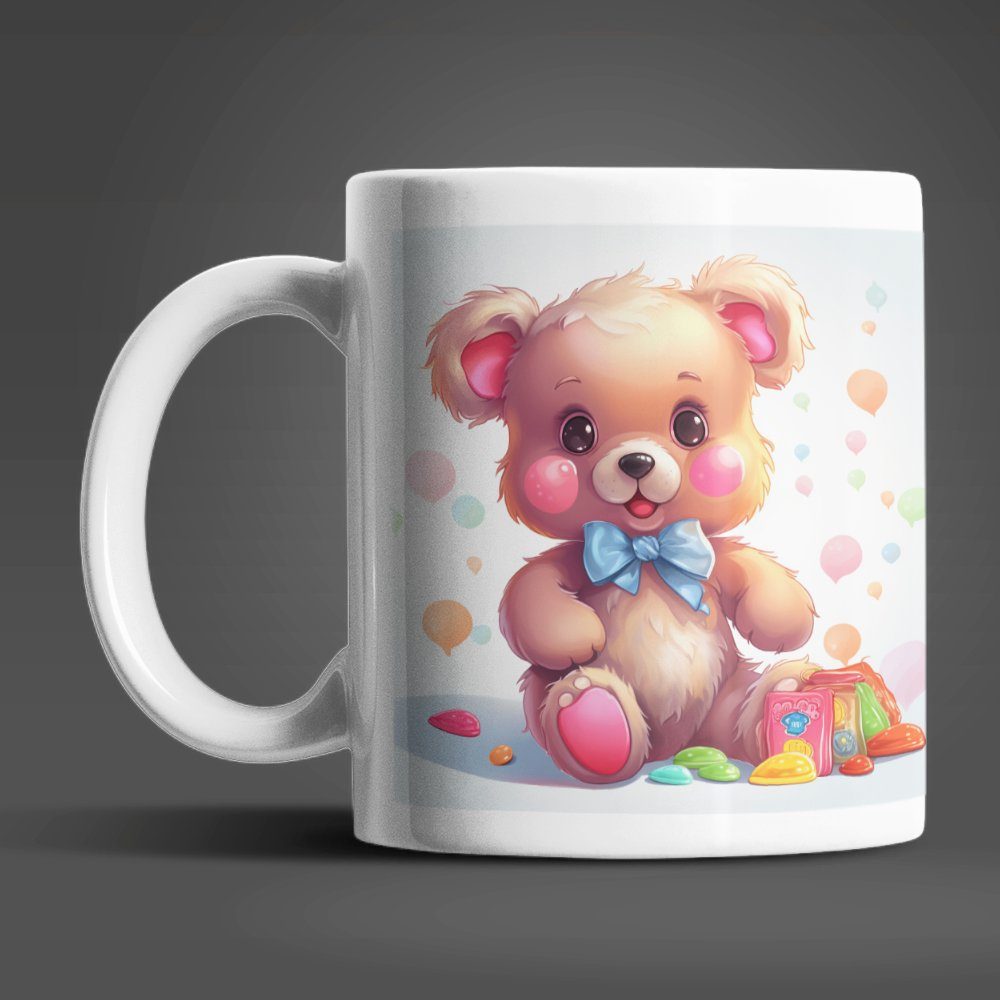 WS-Trend Tasse Süßer Teddybär Bärchen Sweet Candy Kaffeetasse Teetasse, Keramik, Geschenkidee 330 ml