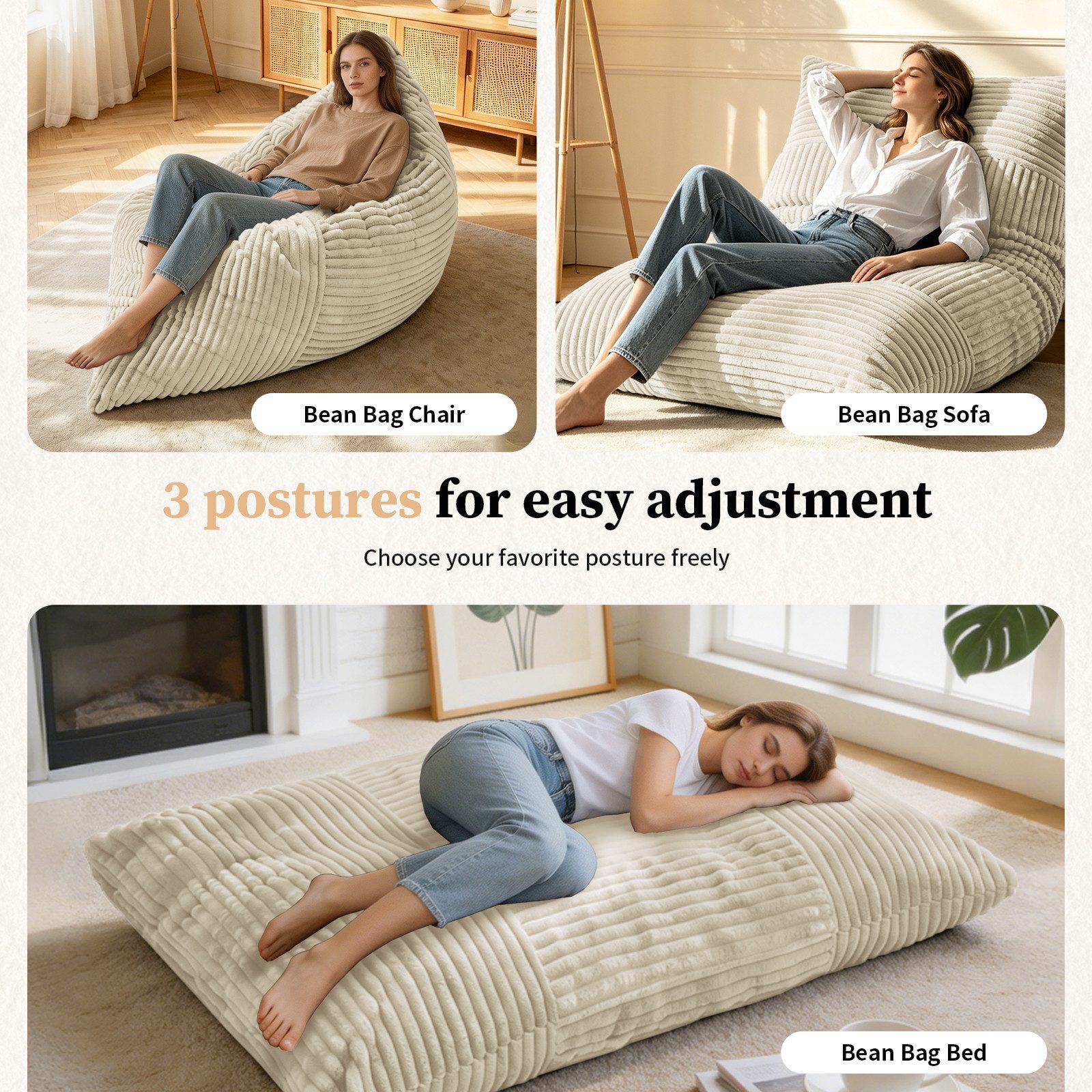 ANYSUN Sitzsack Übergroßer Wandelbarer (Set, Sitzsack), 180*125cm