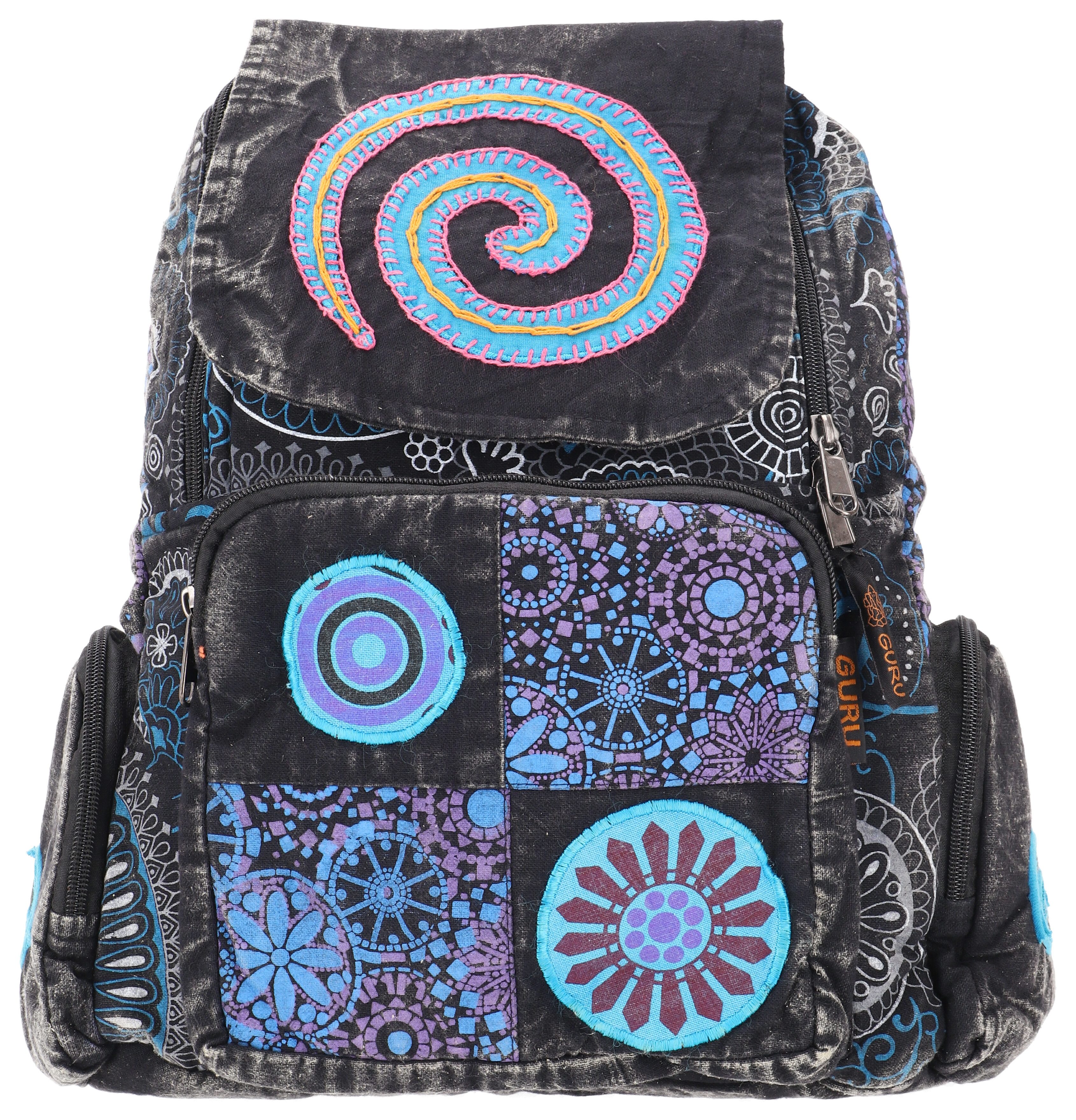 Freizeitrucksack Patchwork Rucksack, Stonewash Freizeitrucksack,..