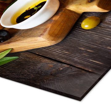 Posterlounge Acrylglasbild Editors Choice, Grüne und schwarze Oliven, Küche Mediterran Fotografie