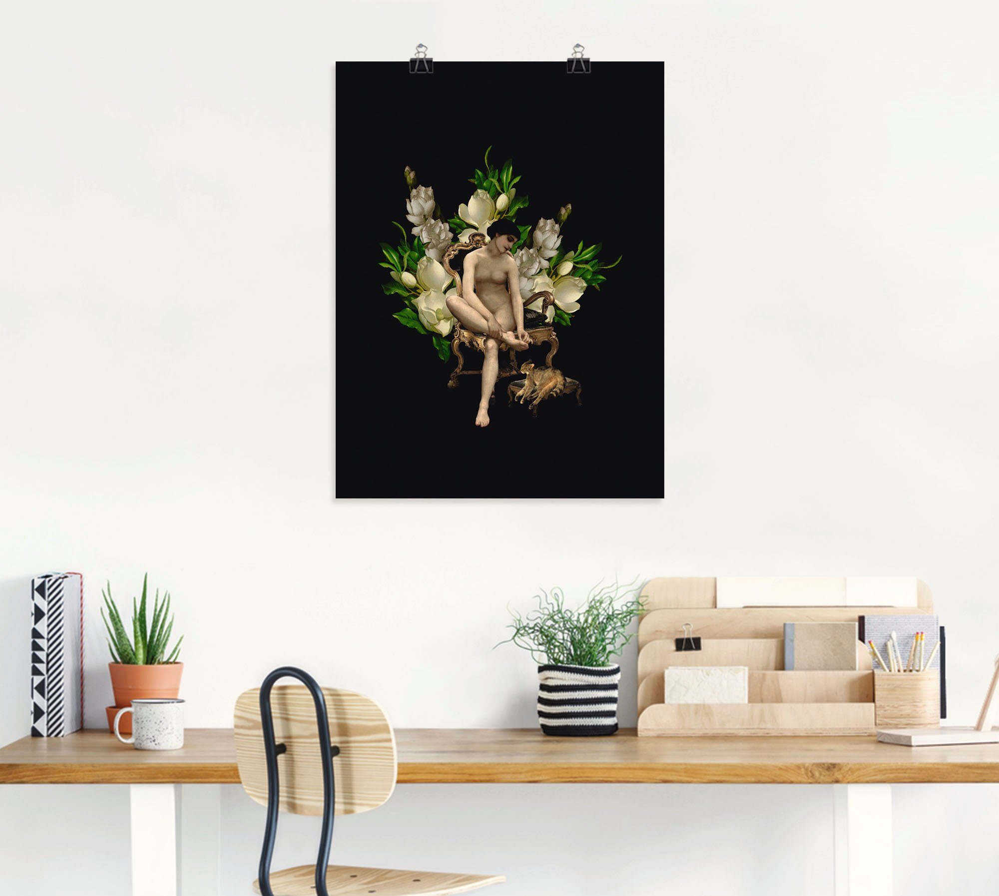 Artland Wandbild »Venus mit Katze und Magnolien«, Gottes Bilder (1 Stück), in vielen Größen & Produktarten - Alubild / Outdoorbild für den Außenbereich, Leinwandbild, Poster, Wandaufkleber / Wandtattoo auch für Badezimmer geeignet-HomeTrends