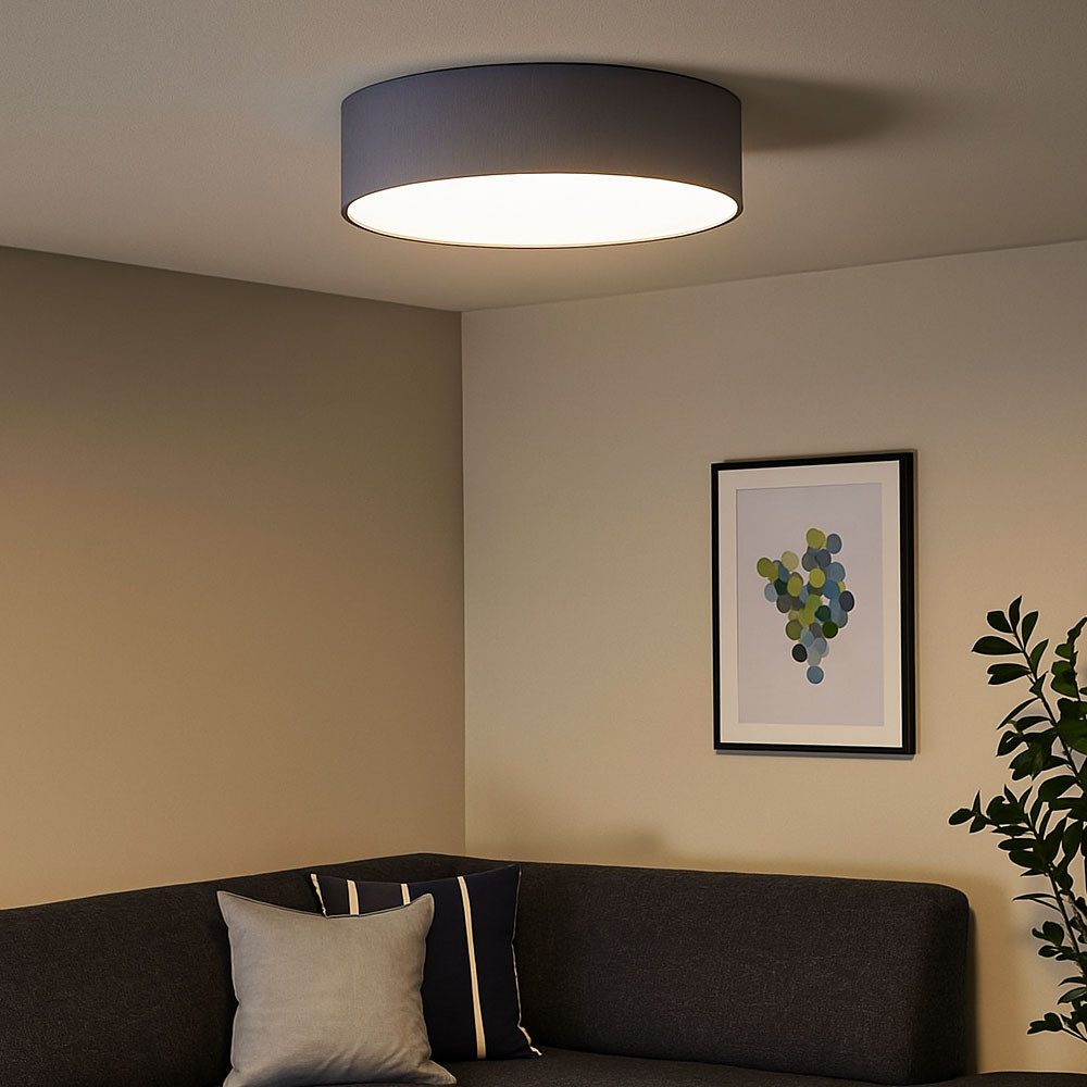 GLOBO LIGHTING Deckenleuchte, Leuchtmittel nicht inklusive, Deckenleuchte Stoff anthrazit Lampe