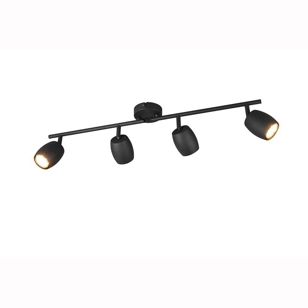 Reality Leuchten Deckenleuchte, Leuchtmittel nicht inklusive, Deckenleuchte Deckenlampe Wohnzimmerlampe schwarz GU10 4 flammig B