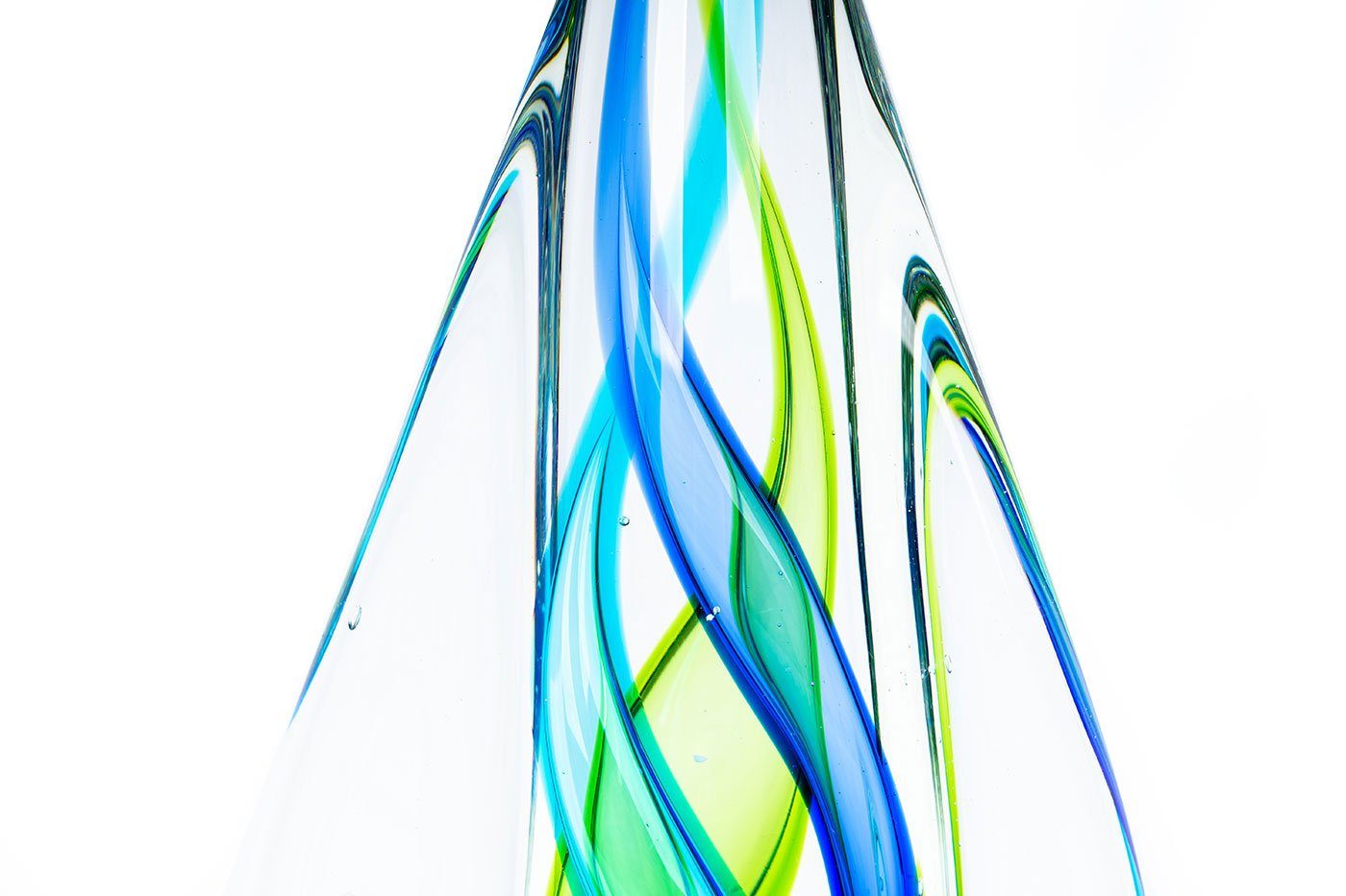 Levandeo® Skulptur, Designer Skulptur 34cm Hoch Glas Design Glasskulptur Glasdeko Blau