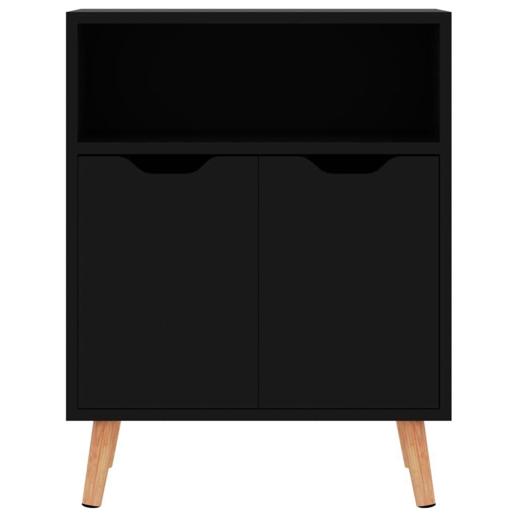 tinkaro Sideboard Aufbewahrungsschrank ALAIN Holz Kommode Hochglanz-Schwarz