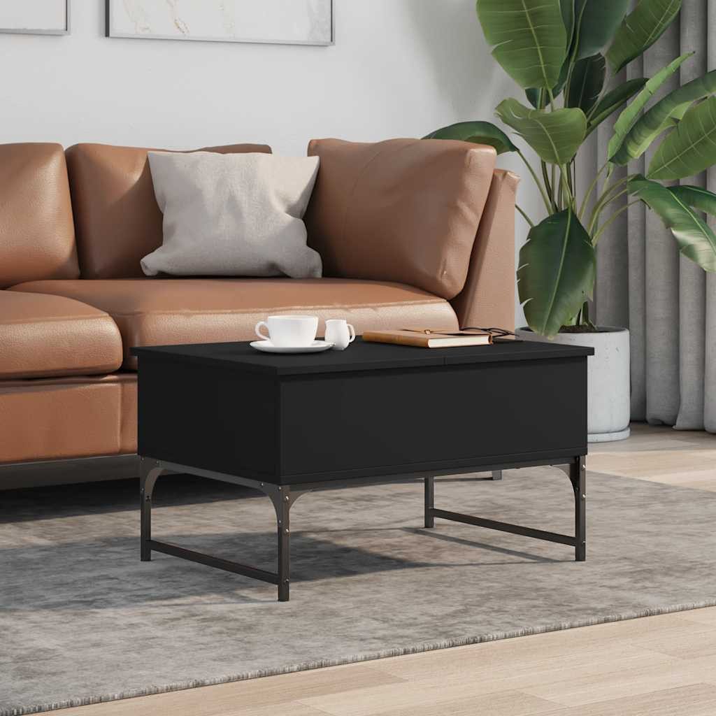vidaXL Couchtisch Couchtisch Schwarz 70x50x40 cm Holzwerkstoff und Metall (1-St)