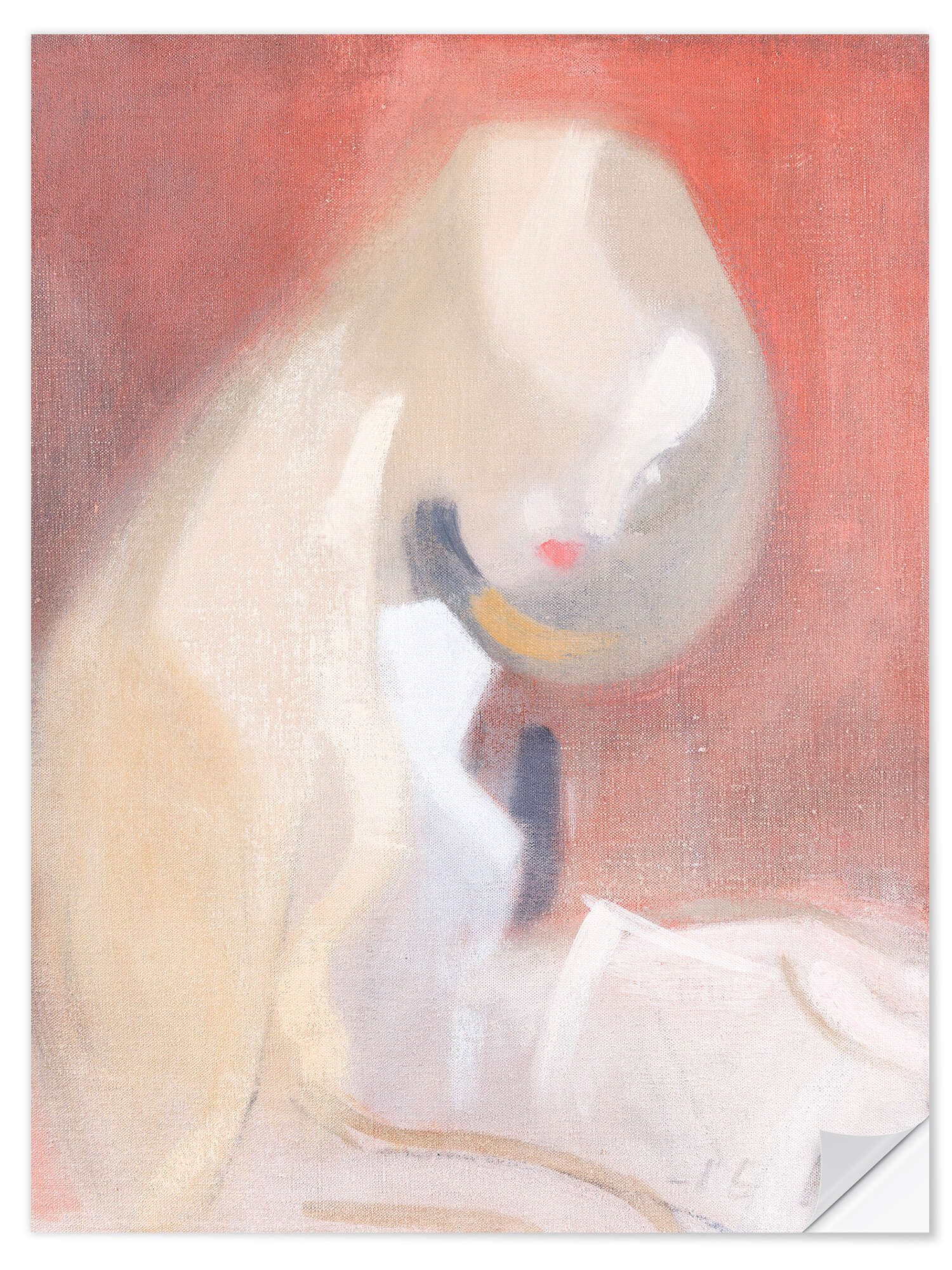 Posterlounge Wandfolie Helene Schjerfbeck, Mädchen mit blondem Haar, Wohnzimmer Modern Malerei