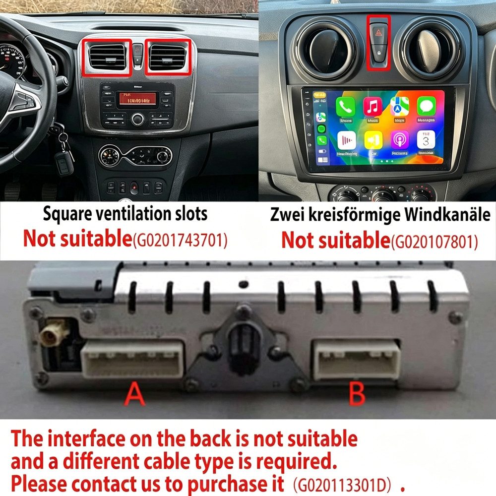 ESSGOO Für Dacia Lodgy Dokker 12-21 Carplay Android 15 FM AM NAVI Autoradio (RDS, Digitalradio (DAB), FM, AM, Apple Carplay Android Auto WIFI BT)