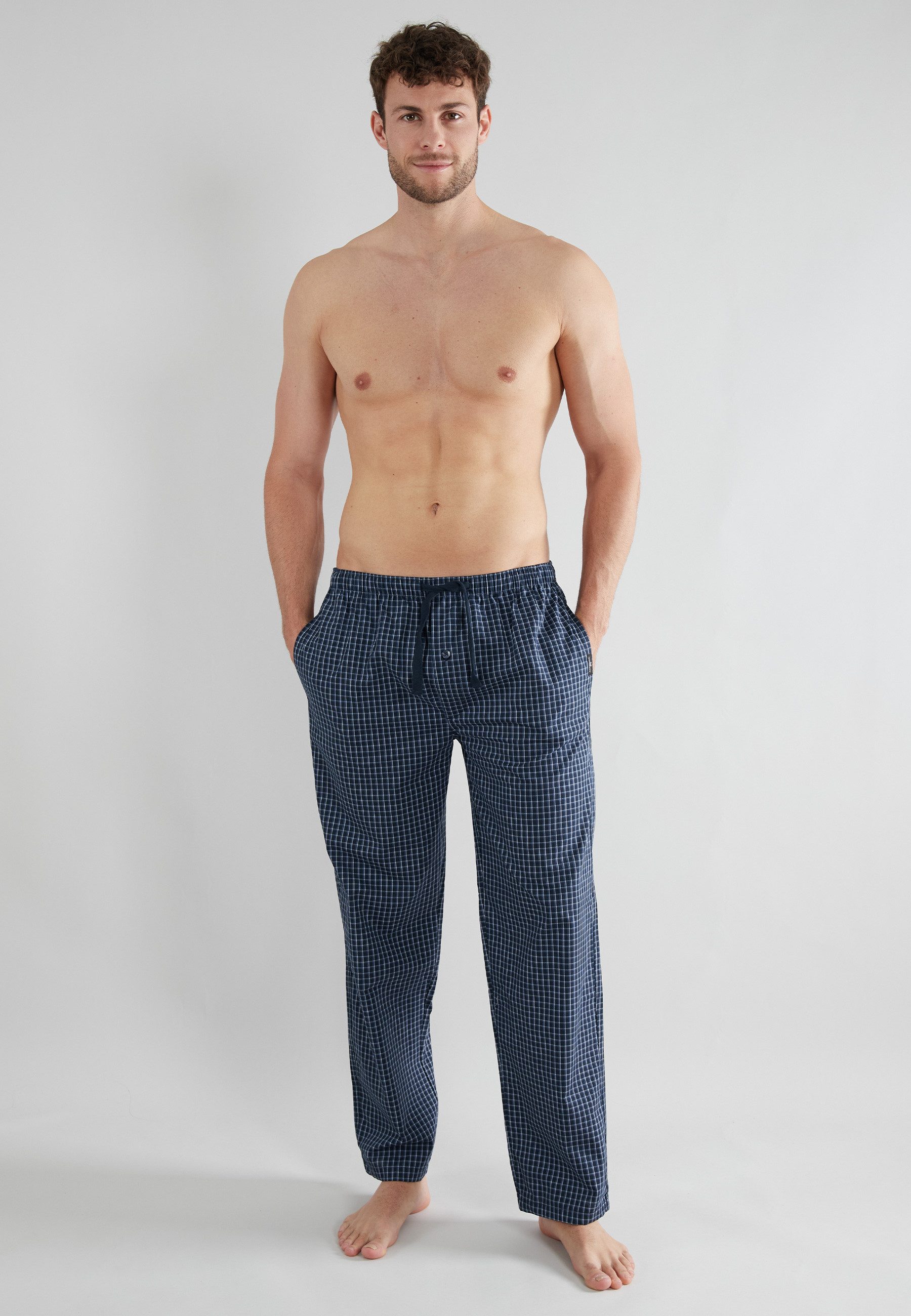 GÖTZBURG Schlafhose GÖTZBURG Herren Lange-Hose blau günstig online kaufen