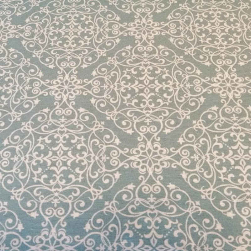 Mit Liebe dekoriert Tischläufer Hochwertiger Tischläufer Blau m. weißen Ornamenten