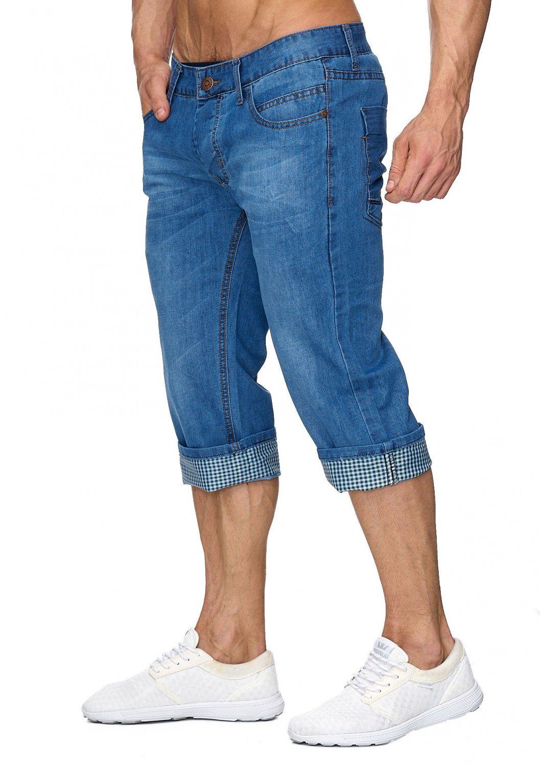 1737 Blau-2 Jeansshorts Shorts Hose Bermuda Jeans Egomaxx Destroyed (1-tlg) in