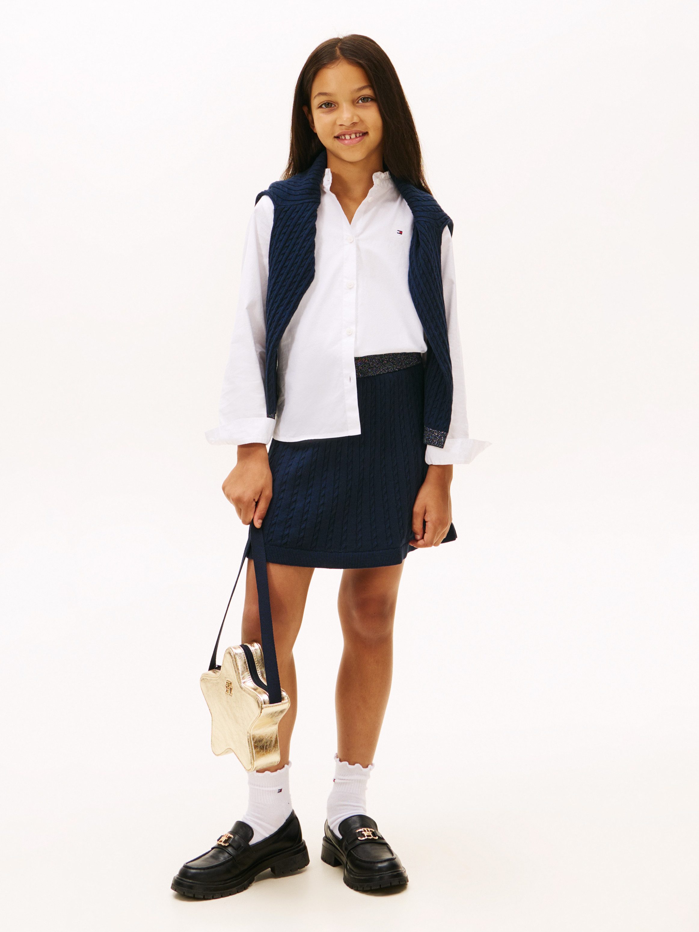 Tommy Hilfiger Strickrock MINI CABLE SKIRT Regular fit, für Kinder bis 16 Jahre