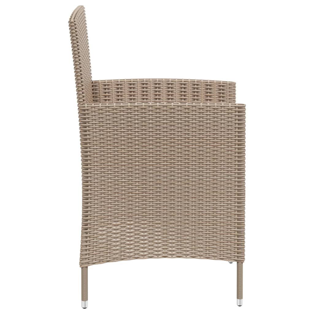 furnicato Kissen Beige Rattan 4 Poly mit Gartenstühle Gartenstuhl Stk.