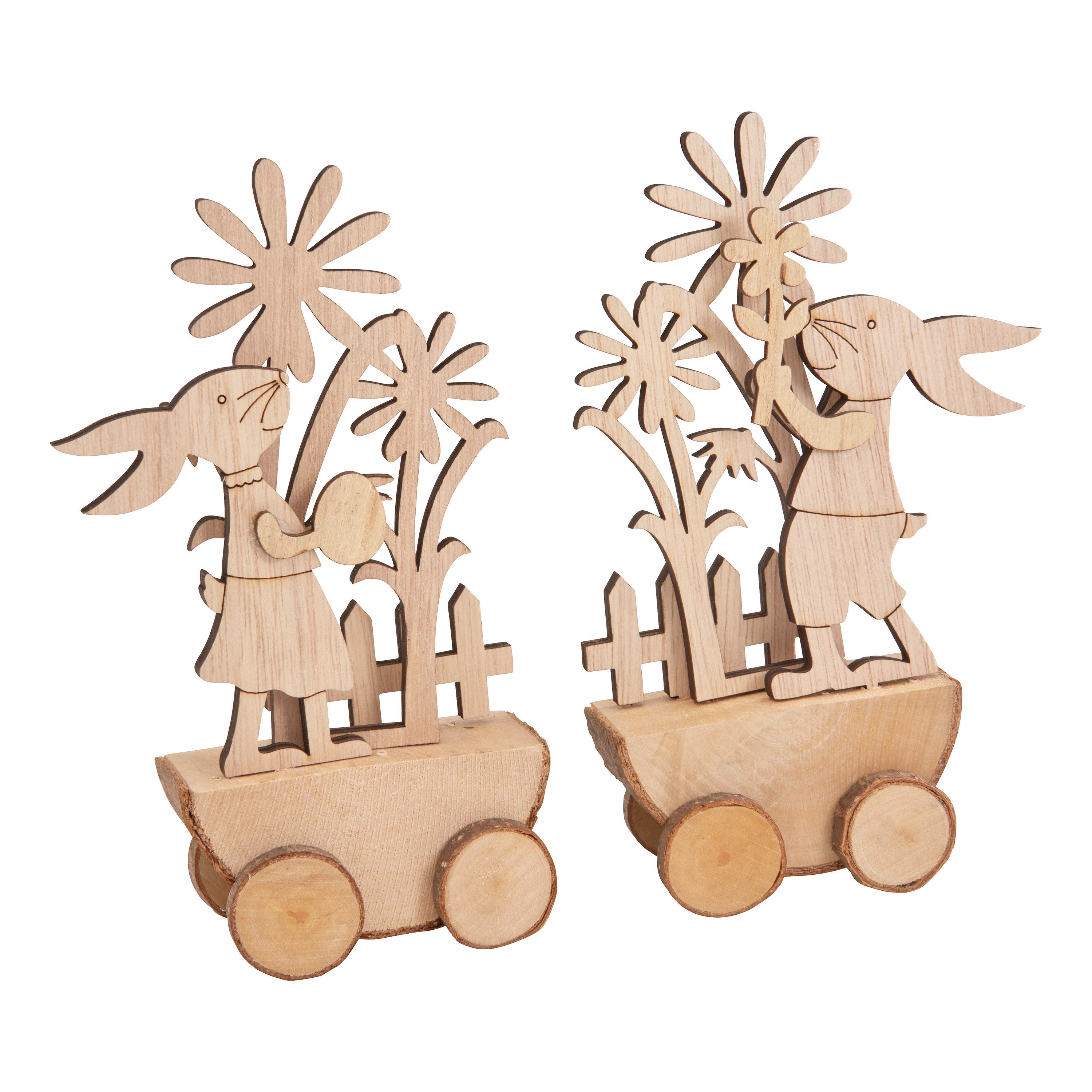 Modellbausatz Holz-Steckmotiv Rasende Osterhasen